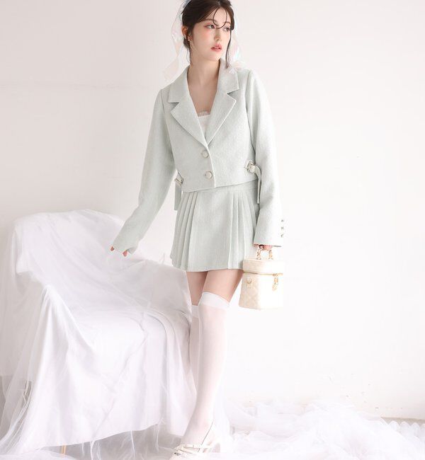  「【premiumorder】ツイードプリーツミニスカート／サイズ展開あり」|スカート|