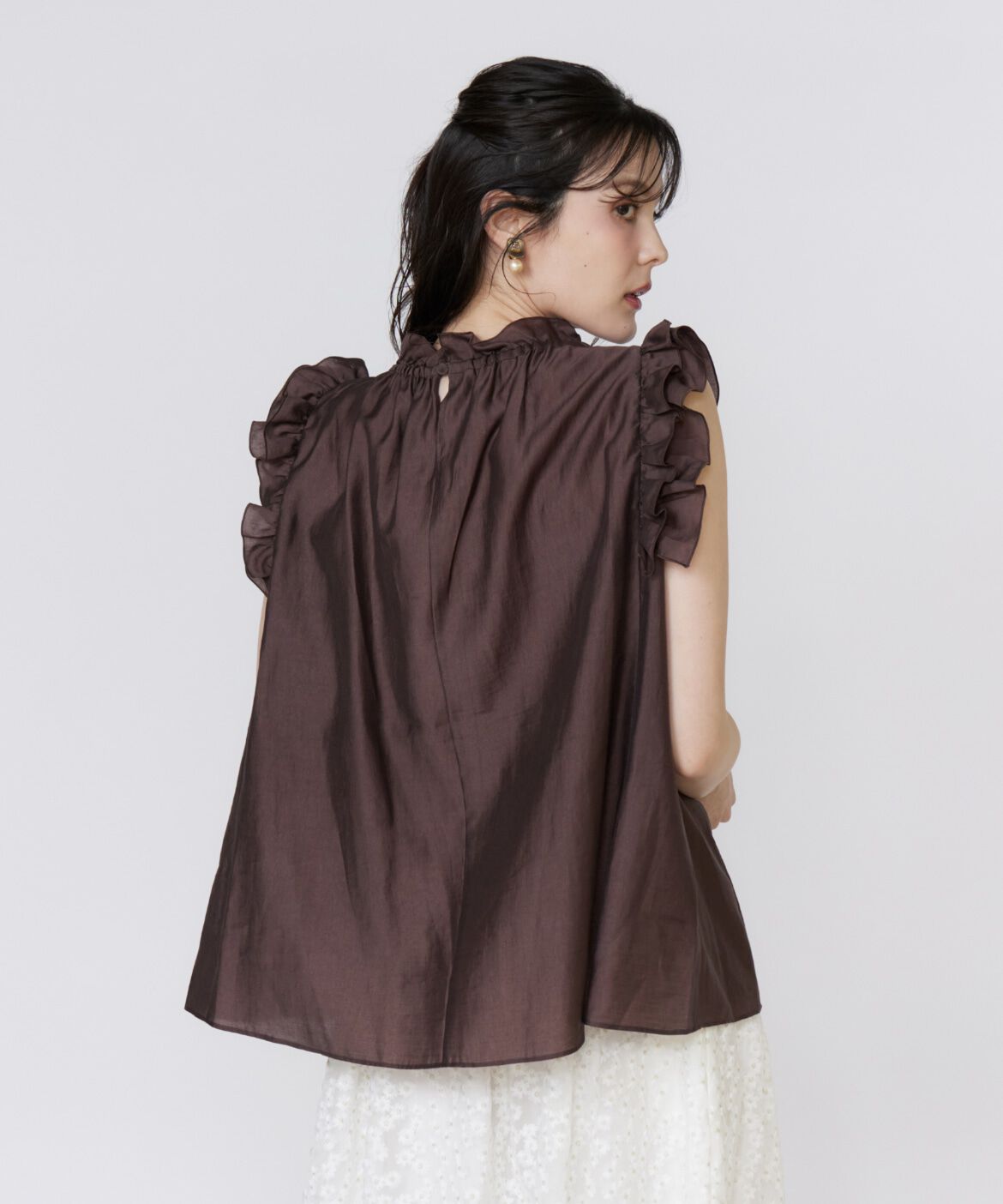 Maglie le cassetto「シャイニーフリルブラウス」|シャツ・ブラウス|