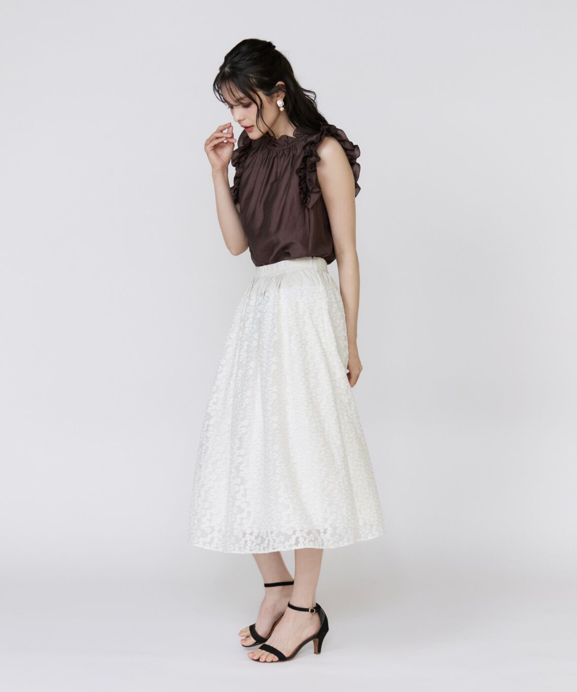 Maglie le cassetto「シャイニーフリルブラウス」|シャツ・ブラウス|