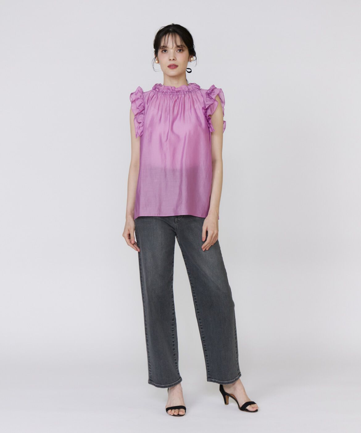 Maglie le cassetto「シャイニーフリルブラウス」|シャツ・ブラウス|