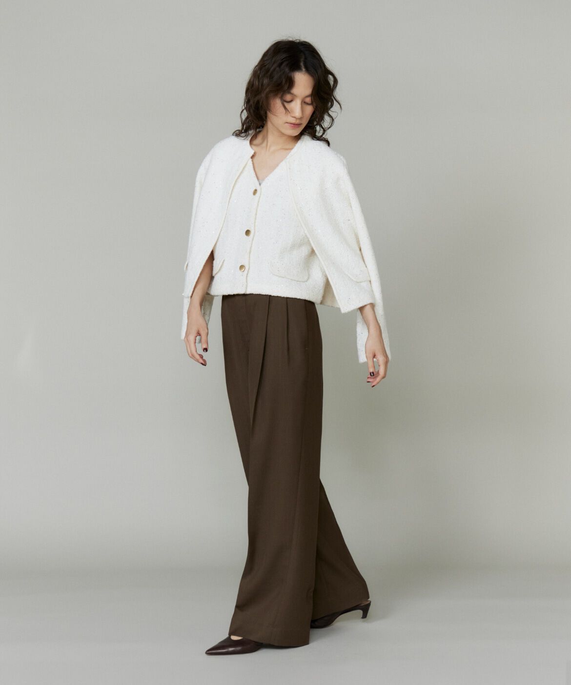 INED「ライトカルゼ ツータックワイドパンツ」|その他|