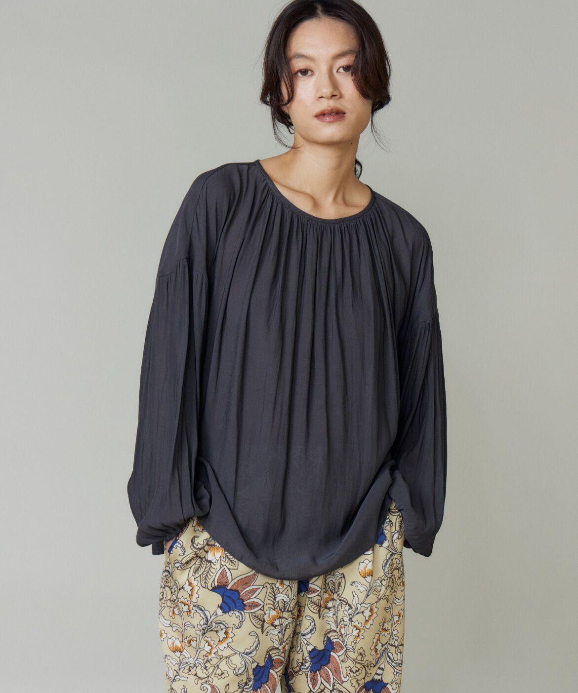 Le Souk「《大きいサイズ》ギャザーブラウス」|シャツ・ブラウス|