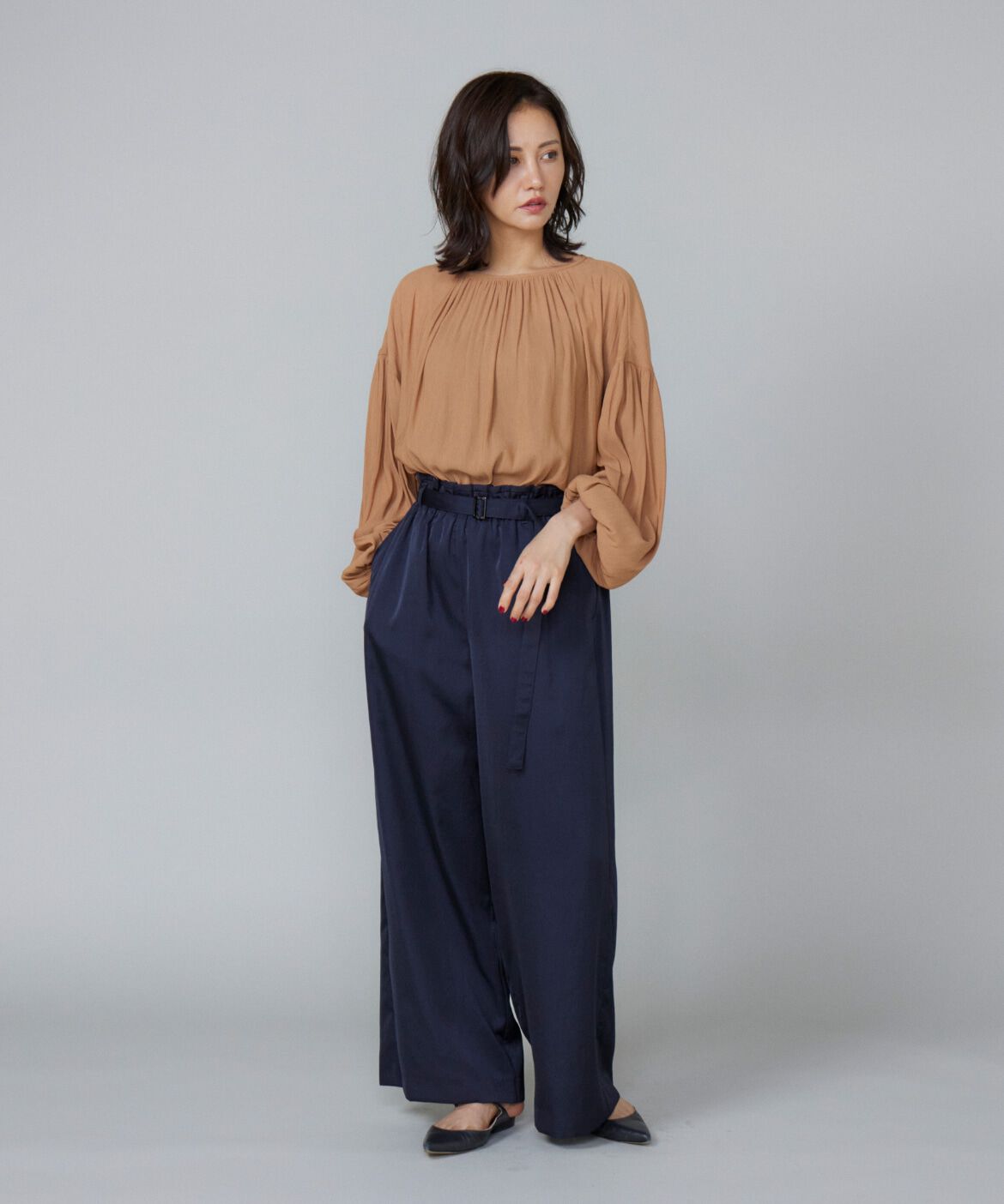 Le Souk「《大きいサイズ》ギャザーブラウス」|シャツ・ブラウス|