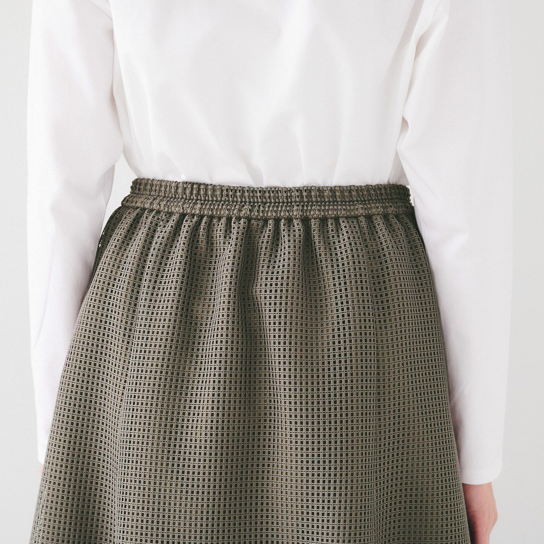 UNTITLED「【手洗い可/トレンド】メッシュフレアスカート」|スカート|