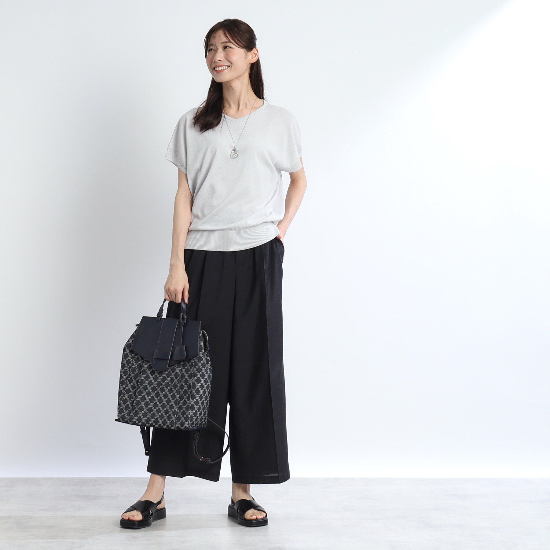 Reflect「【体型カバー／マシンウォッシュ可／ウエスト総ゴム】フルレングスイージーワイドパンツ」|その他|