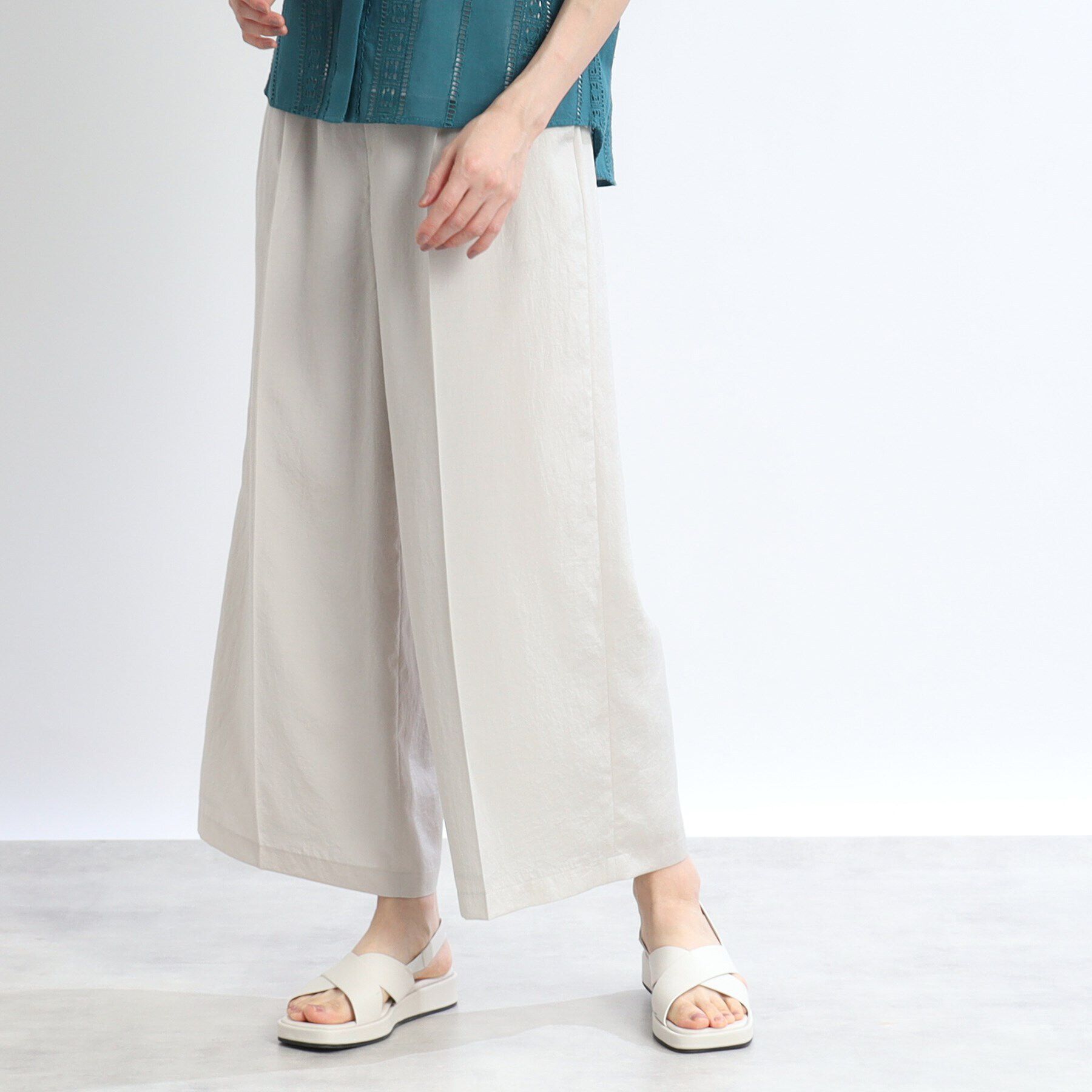 Reflect「【体型カバー／マシンウォッシュ可／ウエスト総ゴム】フルレングスイージーワイドパンツ」|その他|