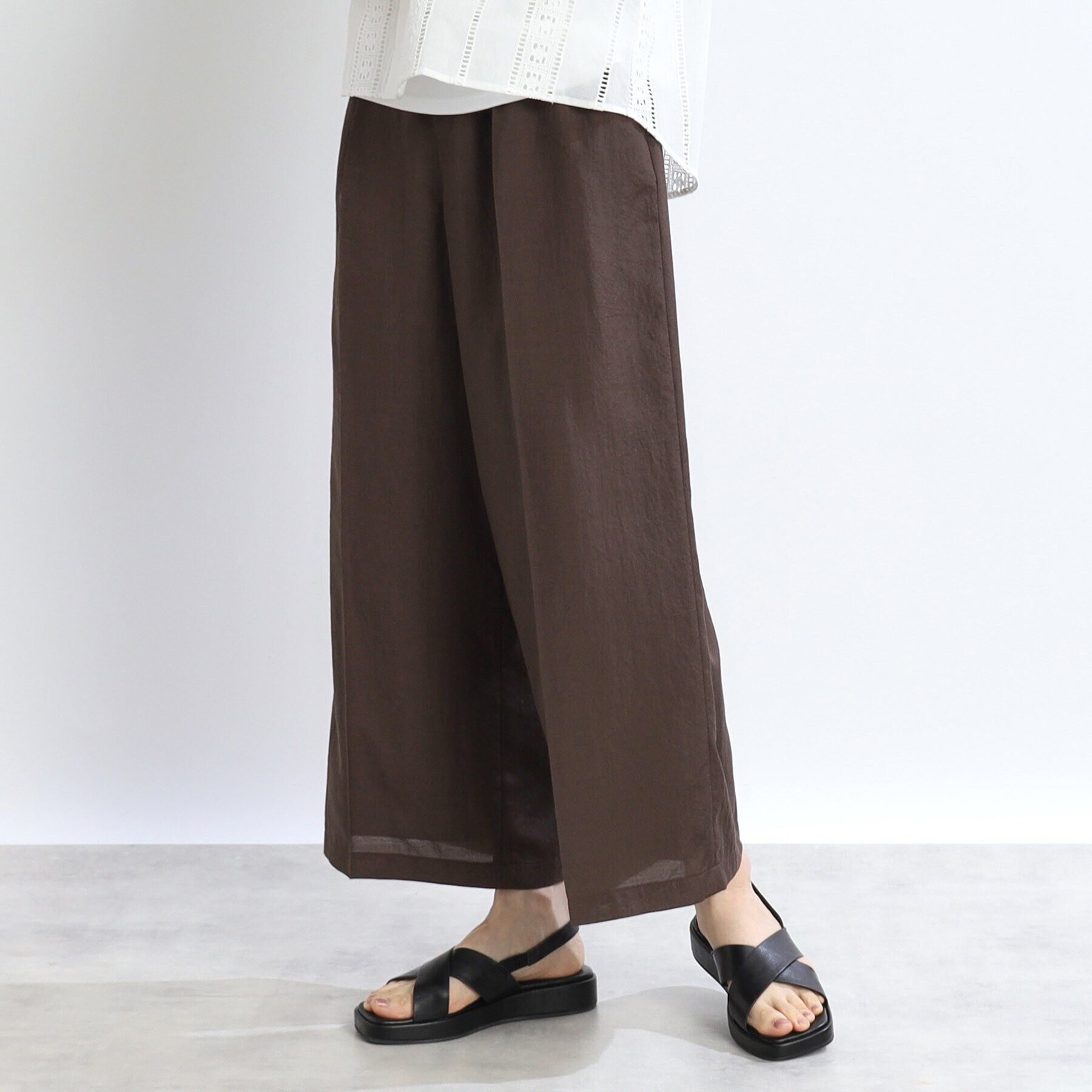 Reflect「【体型カバー／マシンウォッシュ可／ウエスト総ゴム】フルレングスイージーワイドパンツ」|その他|