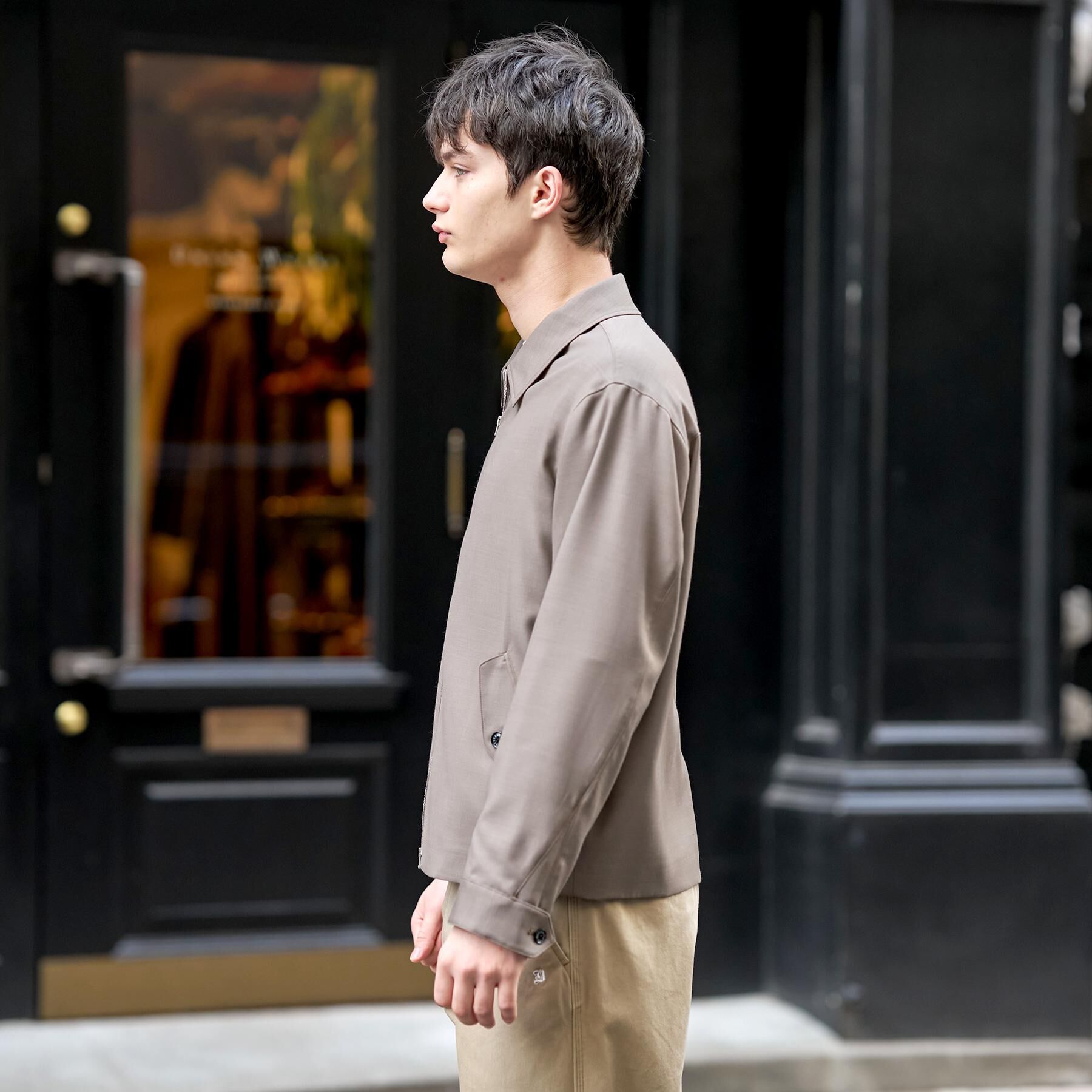 DRESSTERIOR「【セットアップ可】ウール混ハリントンジャケット」|ブルゾン・スタジャン|