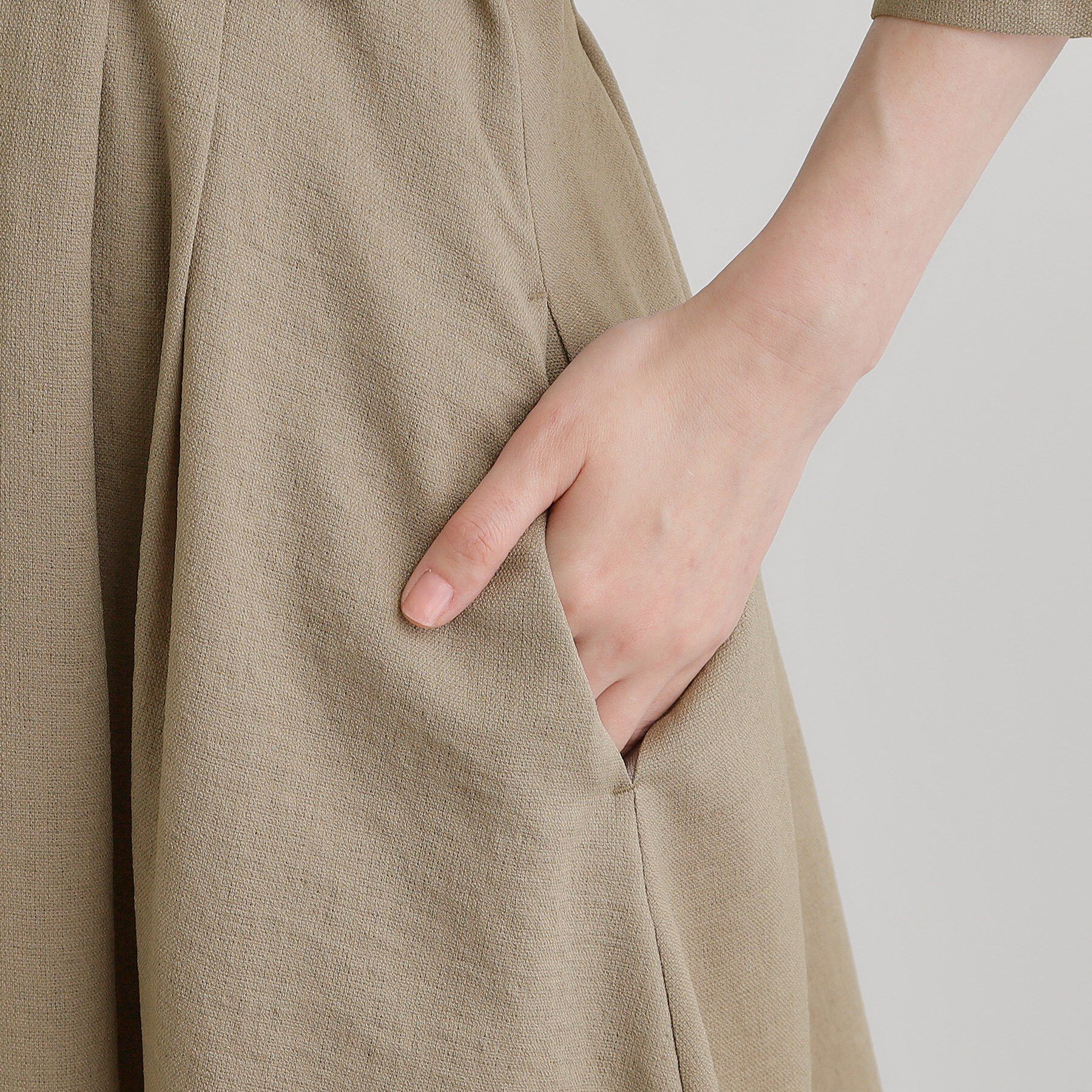 grove「麻調メッシュラグランスリーブワンピース」|ワンピース|