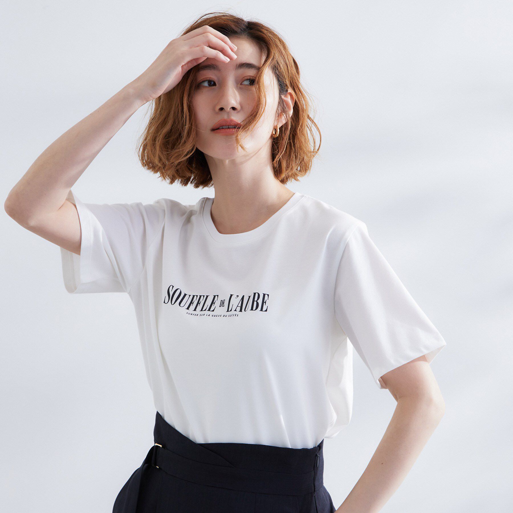 grove「【UVカット・接触冷感】ベーシックロゴTシャツ」|Tシャツ・カットソー|オフホワイト(003