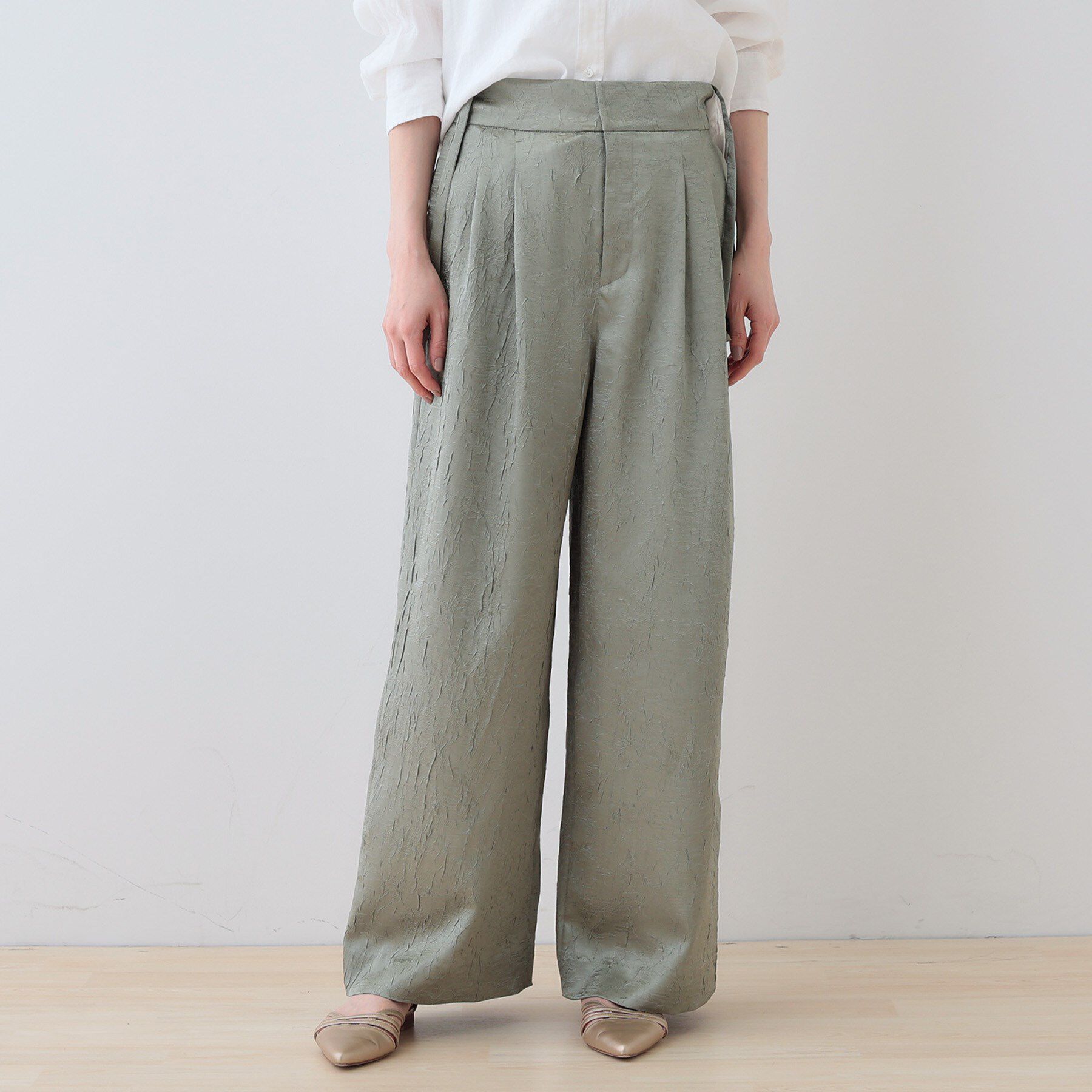 INDIVI「【サスペンダー付き】2WAYクラッシュサテンパンツ」|その他|