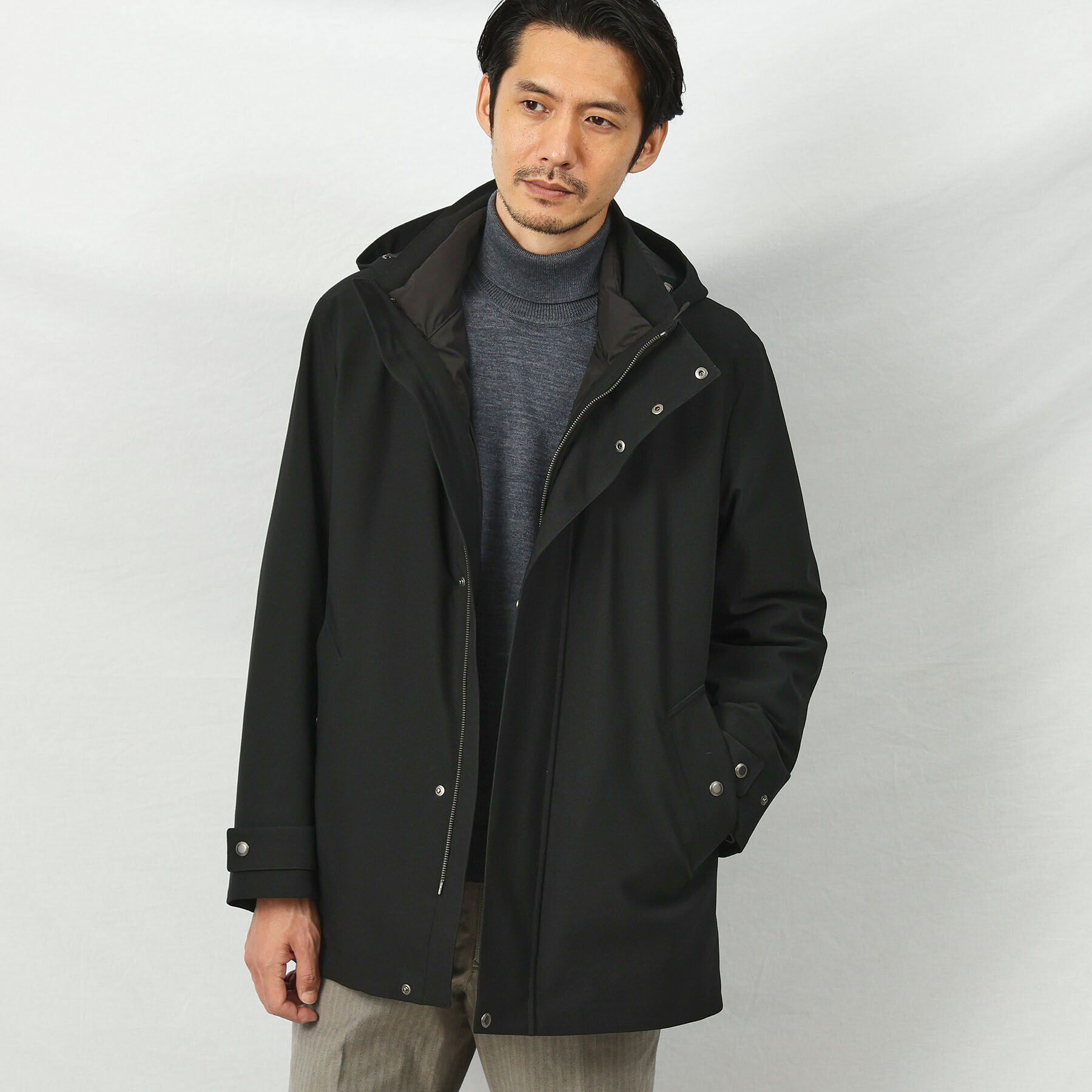 TAKEO KIKUCHI「【3WAY】LANATEC ECO(R) ダウンライナー ブルゾン」|ブルゾン・スタジャン|ﾌﾞﾗｯｸ(019)