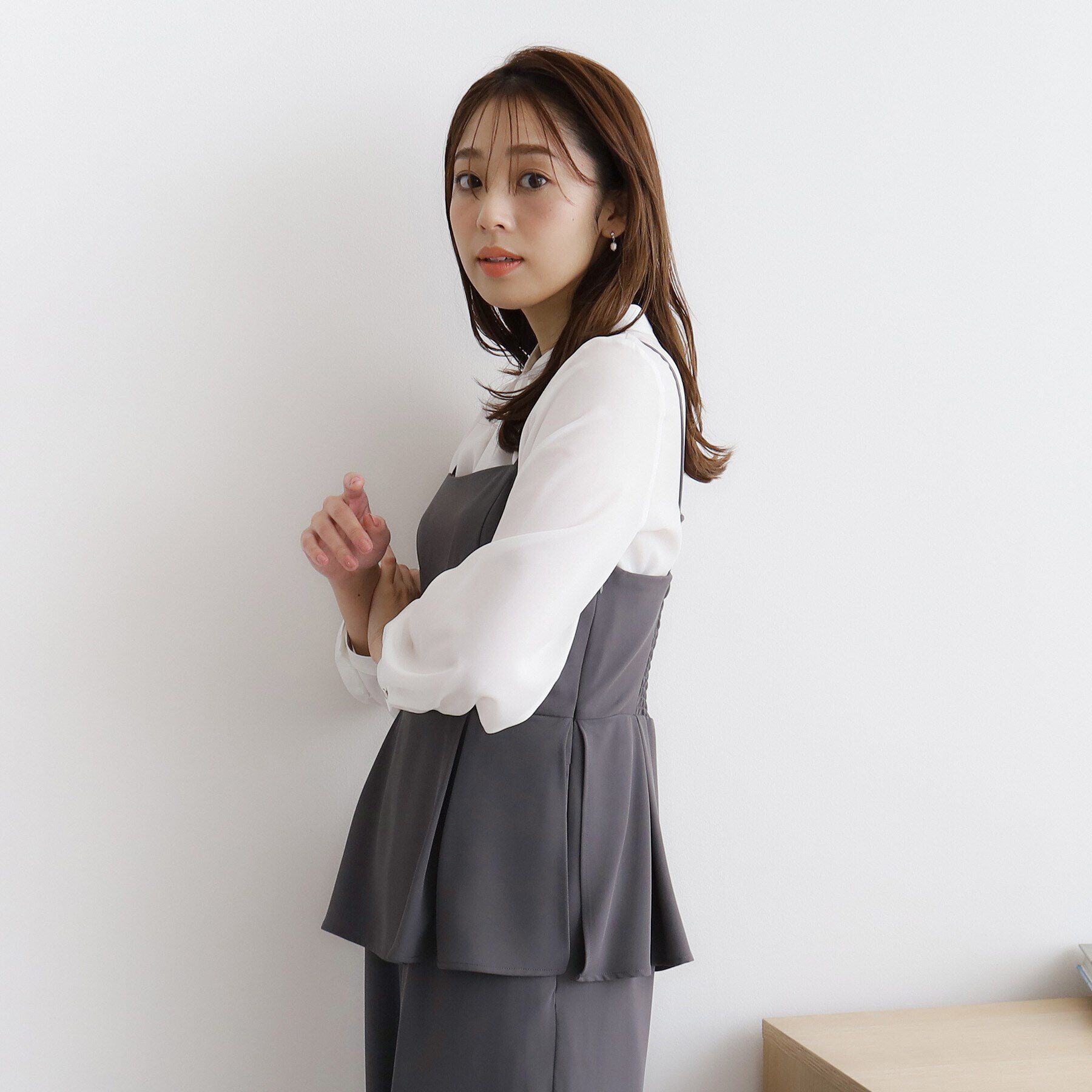 index「ペプラムレイヤードサロペット【洗濯機洗い可/イージーアイロン】」|オールインワン|