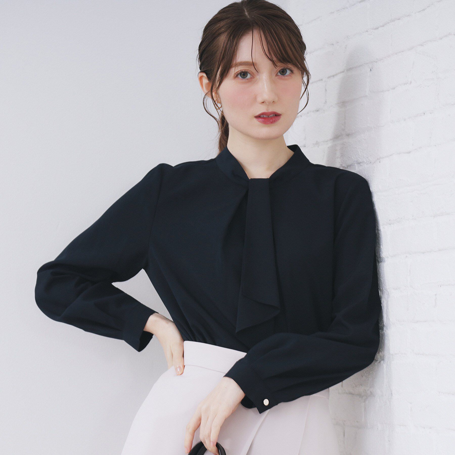 index「ボウタイタックブラウス【洗濯機OK/防シワ】《XS～3L》」|シャツ・ブラウス|