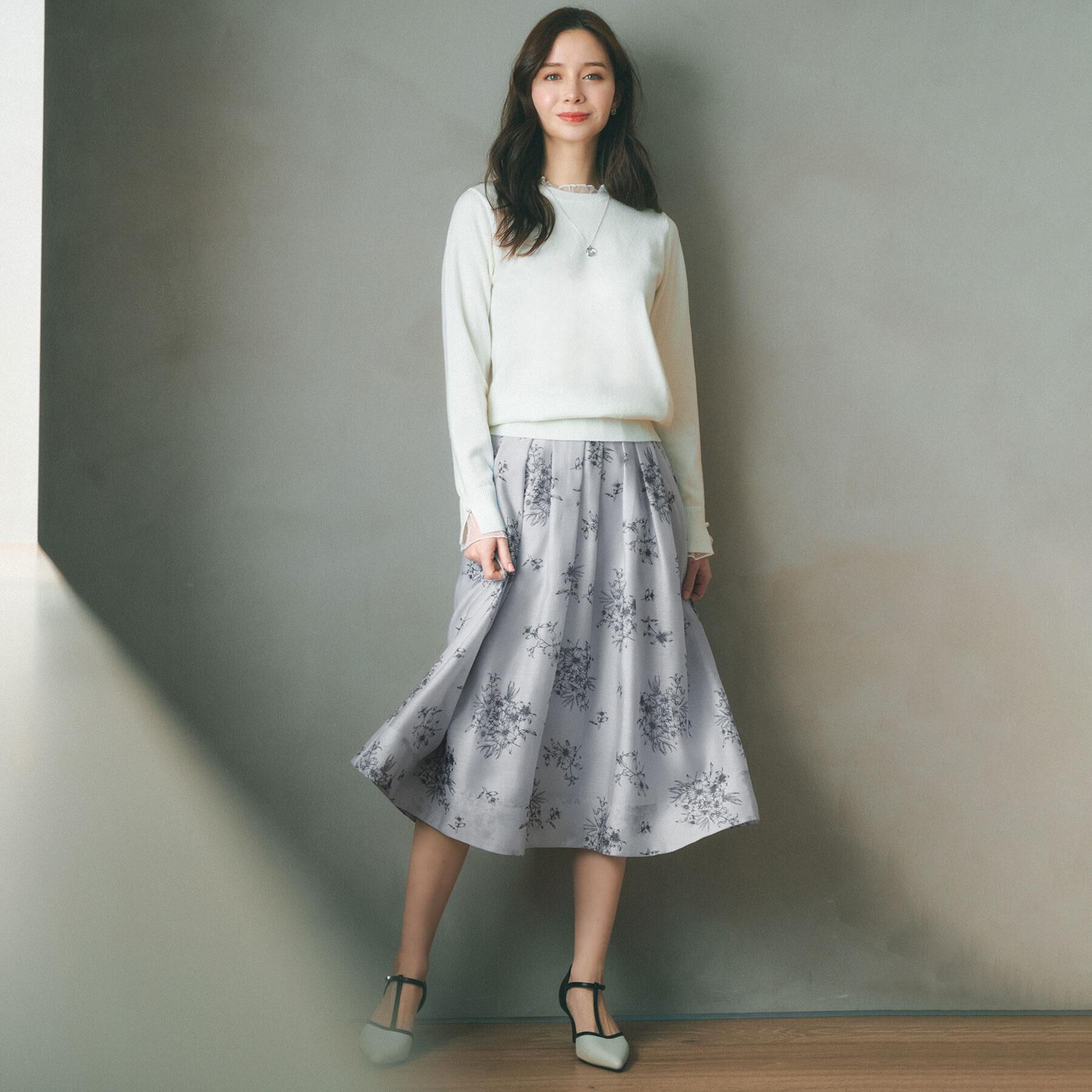 index「オーガンジーフラワーフレアスカート【洗濯機OK/イージーアイロン】」|スカート|