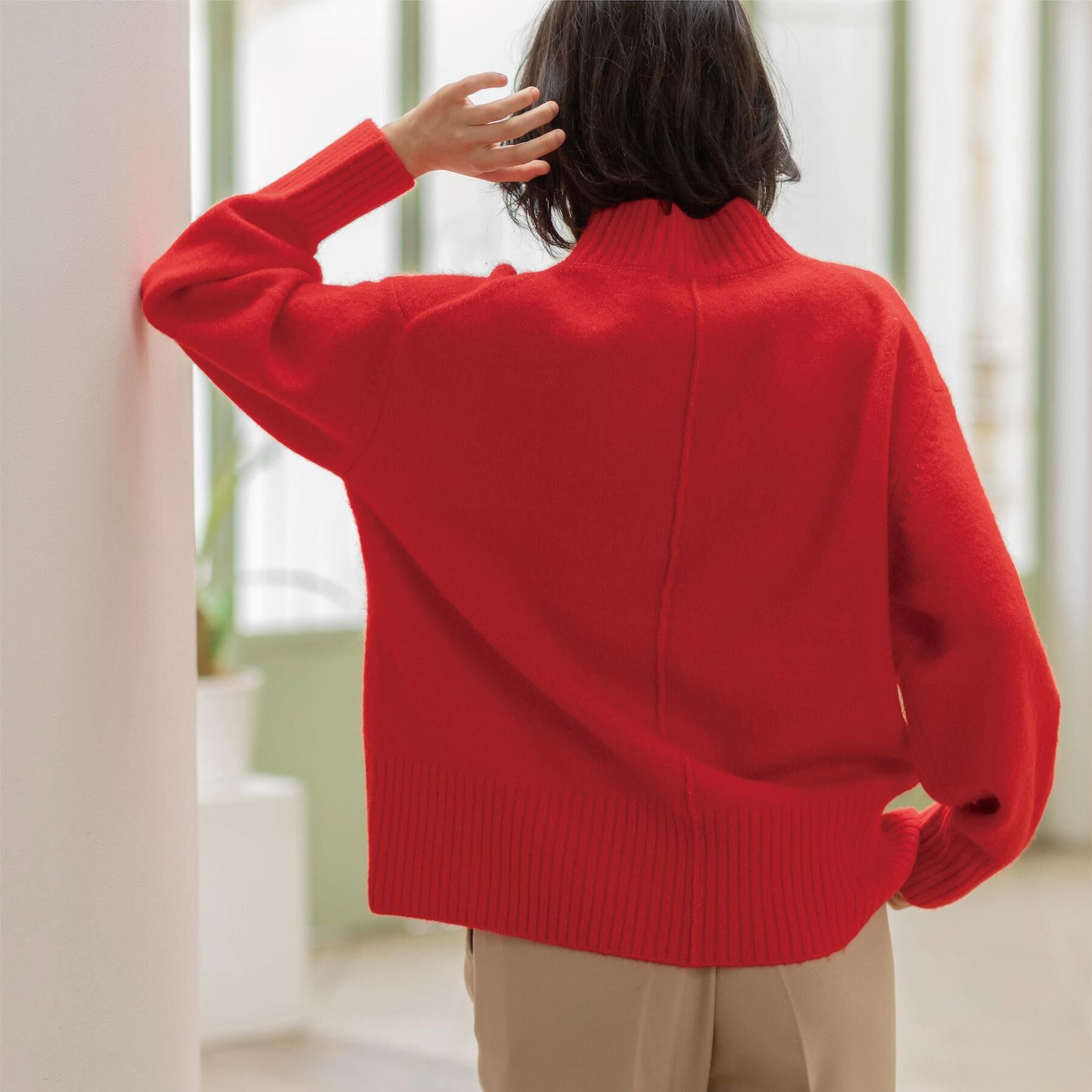 OPAQUE.CLIP「ふわふわハイネックニット【洗濯機OK】」|ニット・セーター|