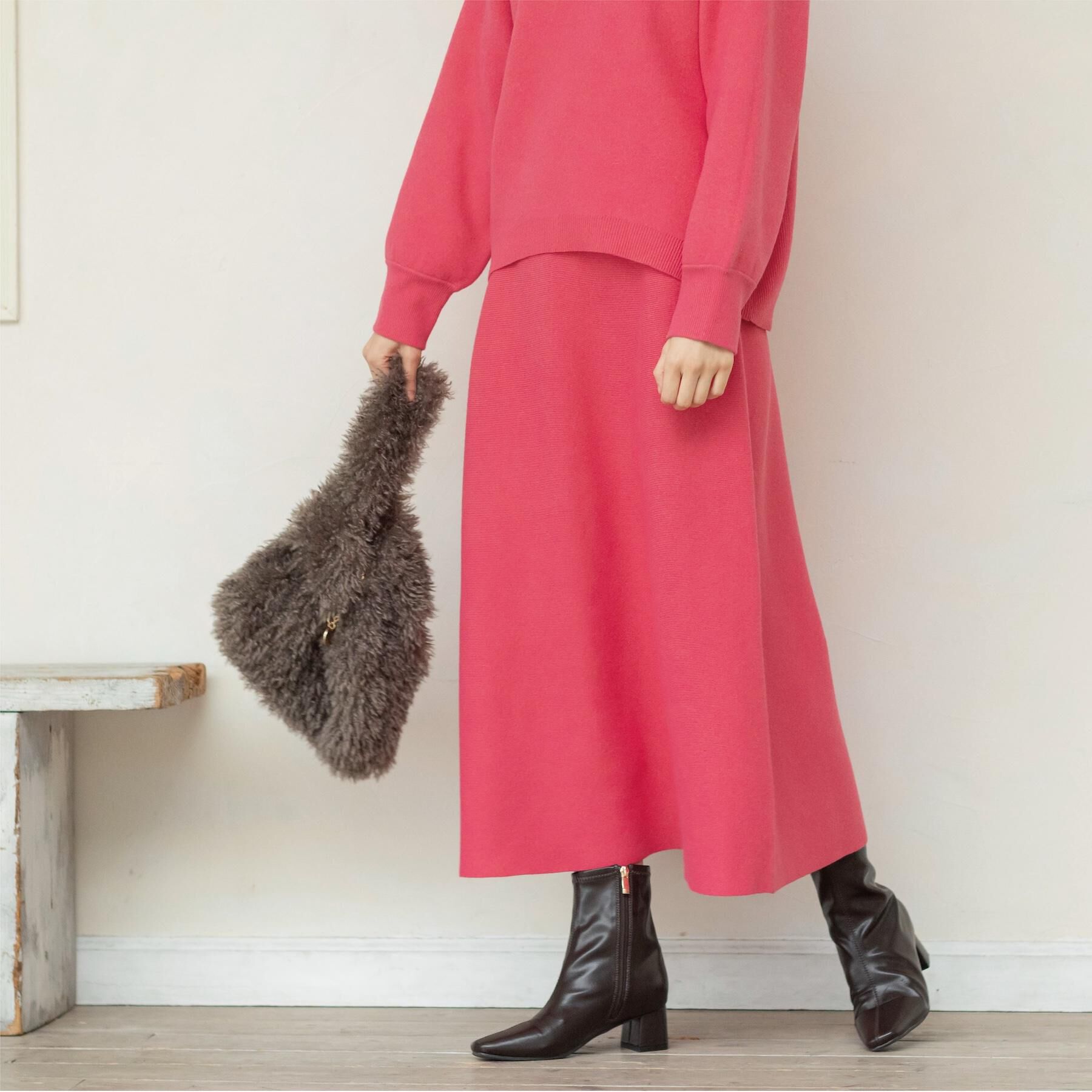 OPAQUE.CLIP「ニットフレアスカート/セットアップ対応【洗濯機OK】」|スカート|