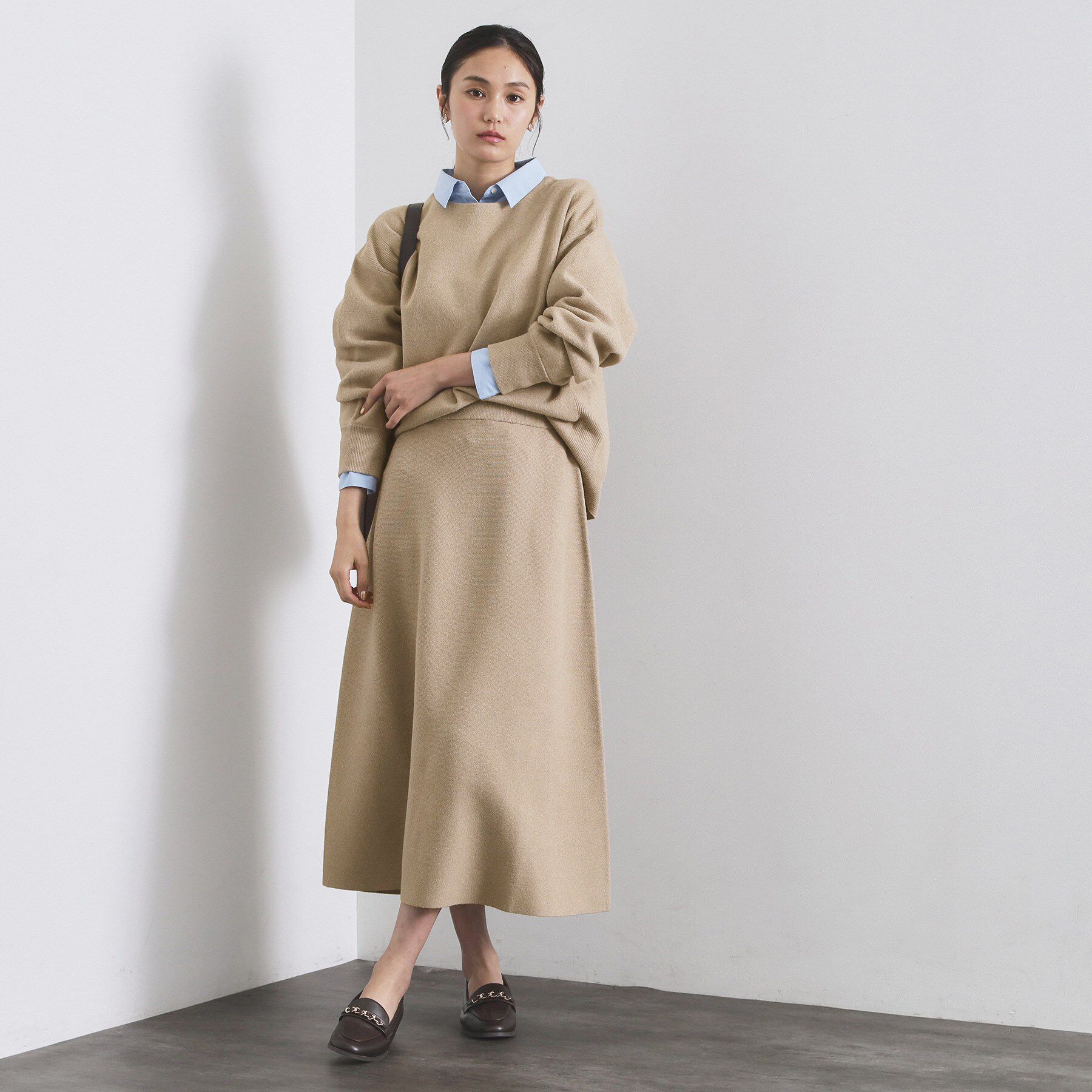 OPAQUE.CLIP「ニットフレアスカート/セットアップ対応【洗濯機OK】」|スカート|