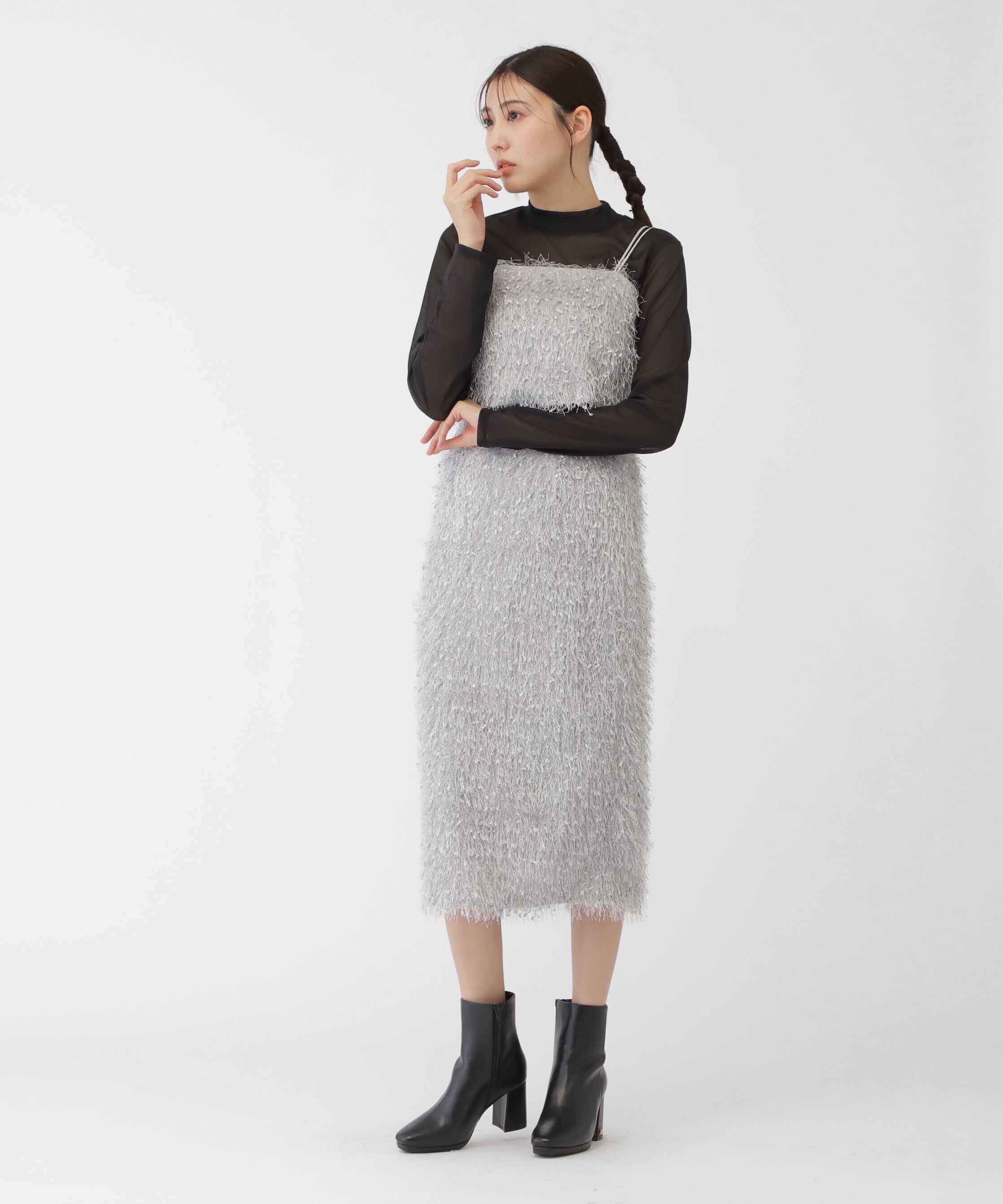  「ストレッチファンシーヤーンタイトスカート」|スカート|