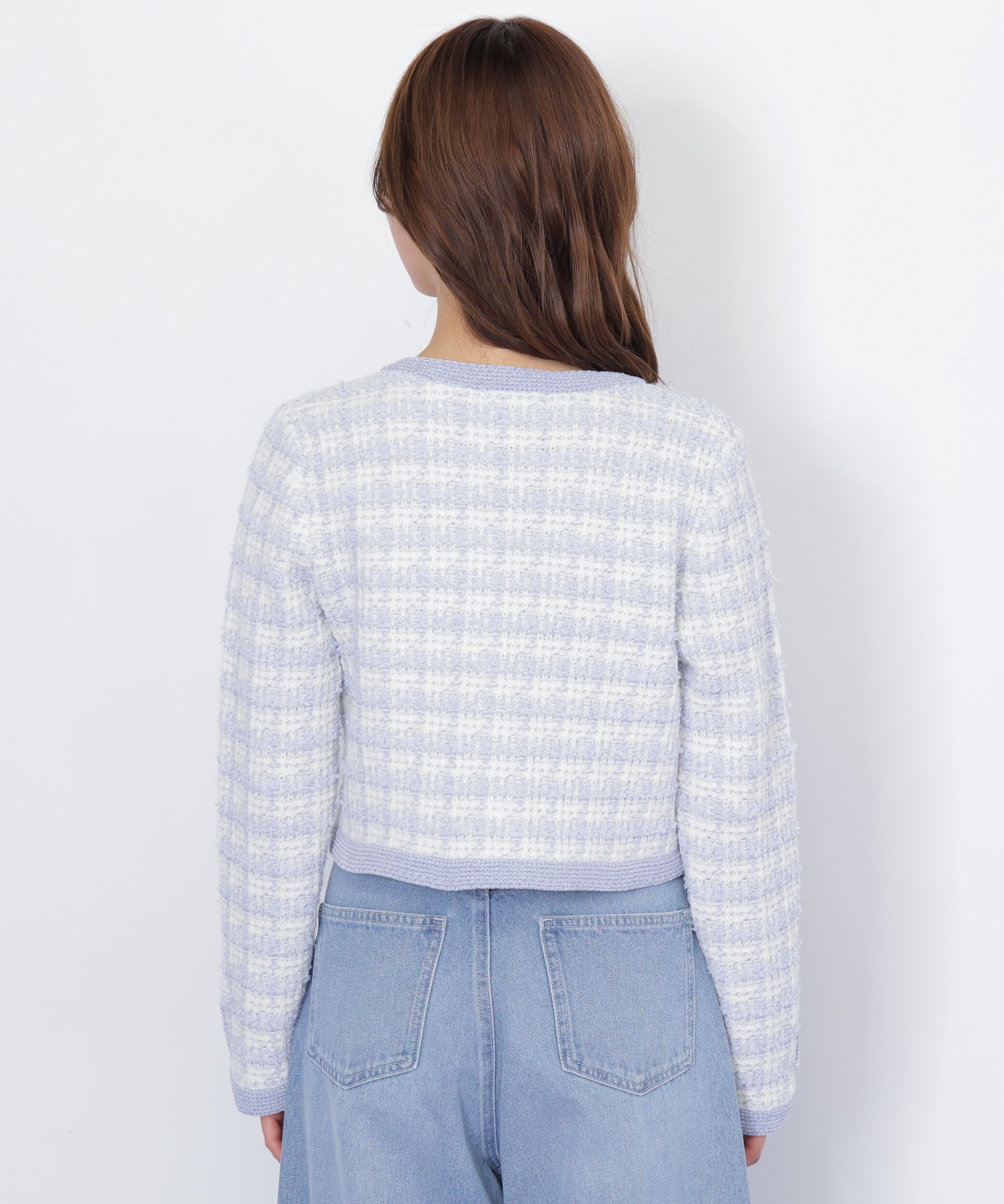  「ラメミックスツィードニットジャケット」|ニット・セーター|