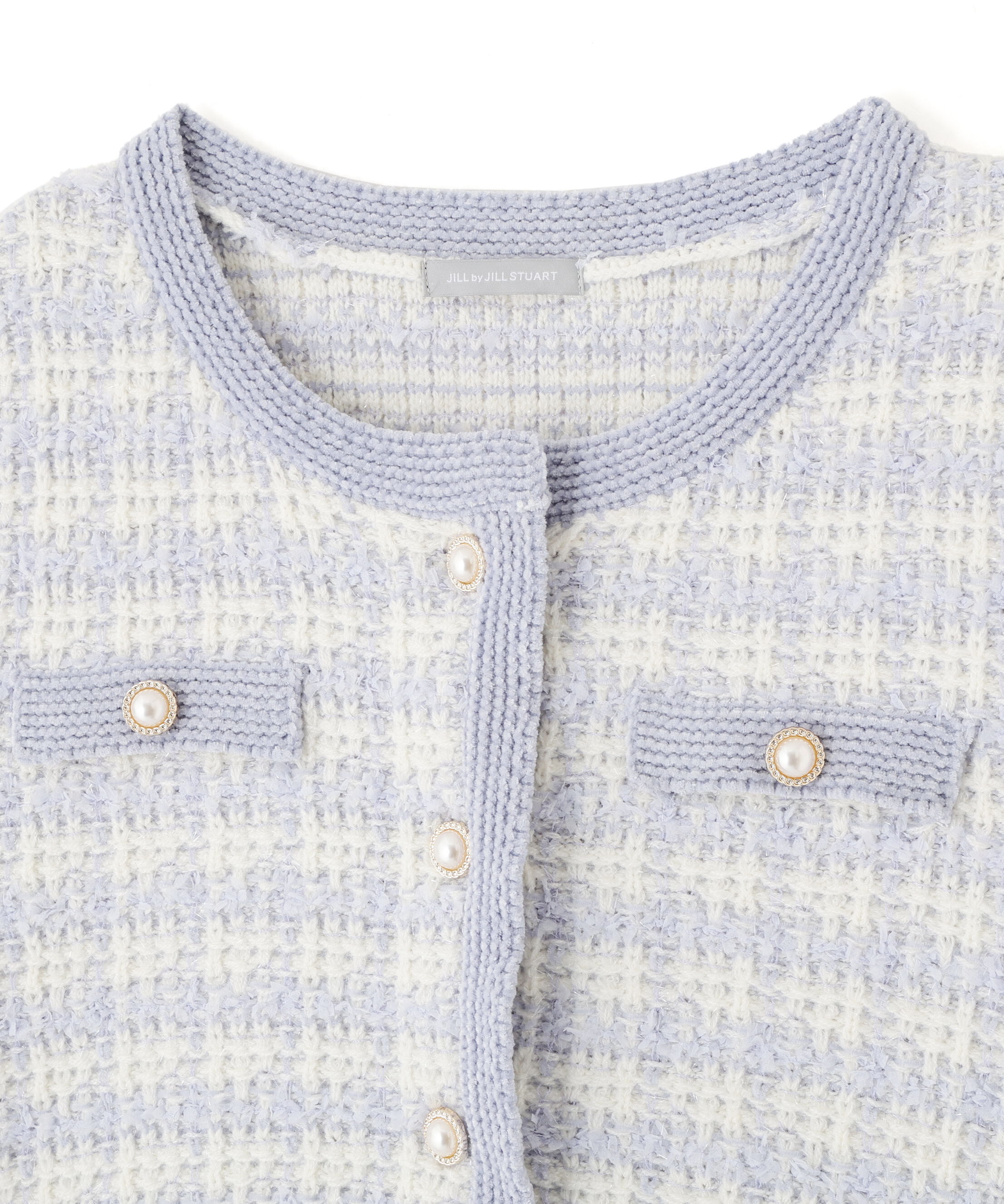  「ラメミックスツィードニットジャケット」|ニット・セーター|