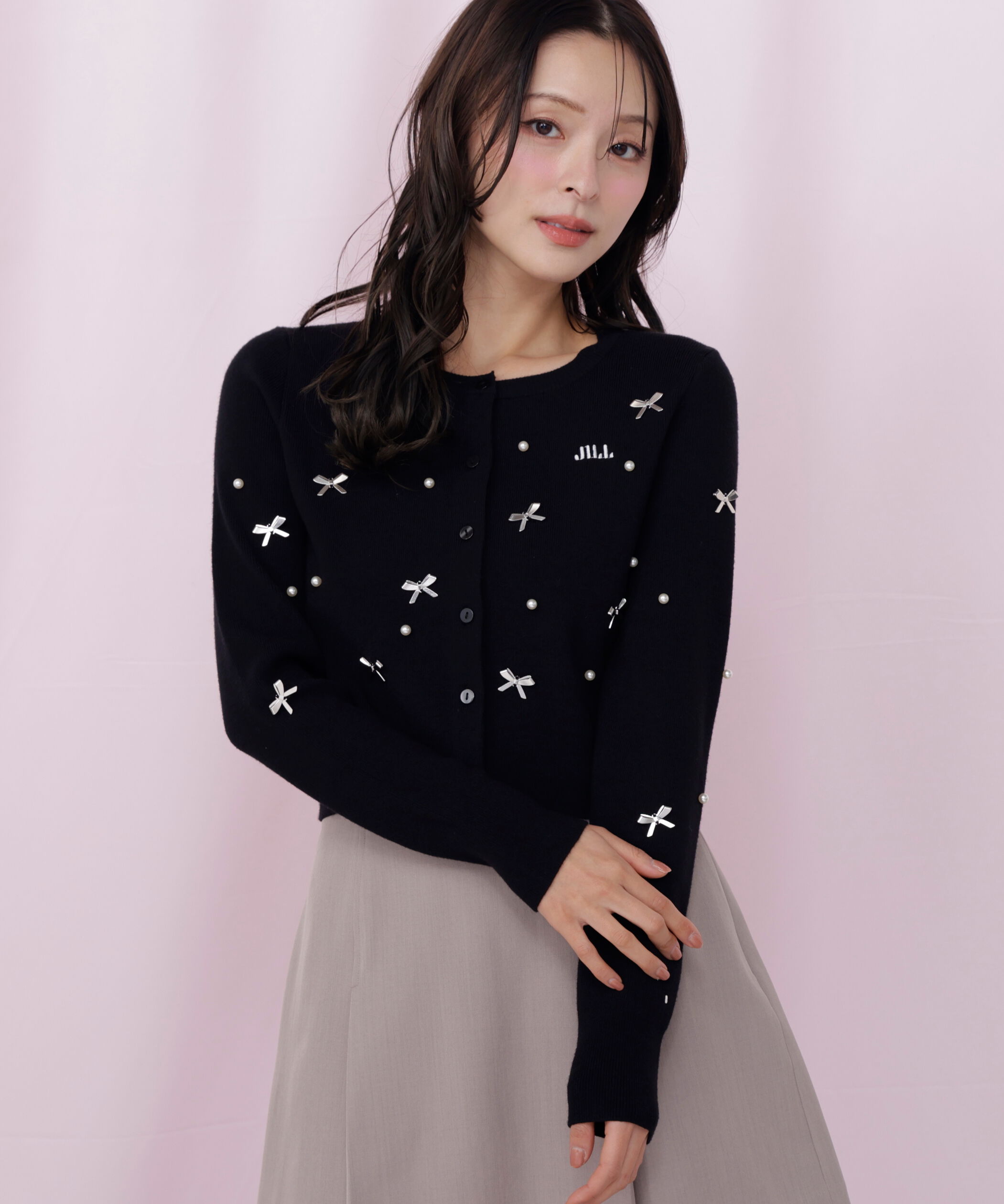  「リボントッピングカーディガン」|ニット・セーター|