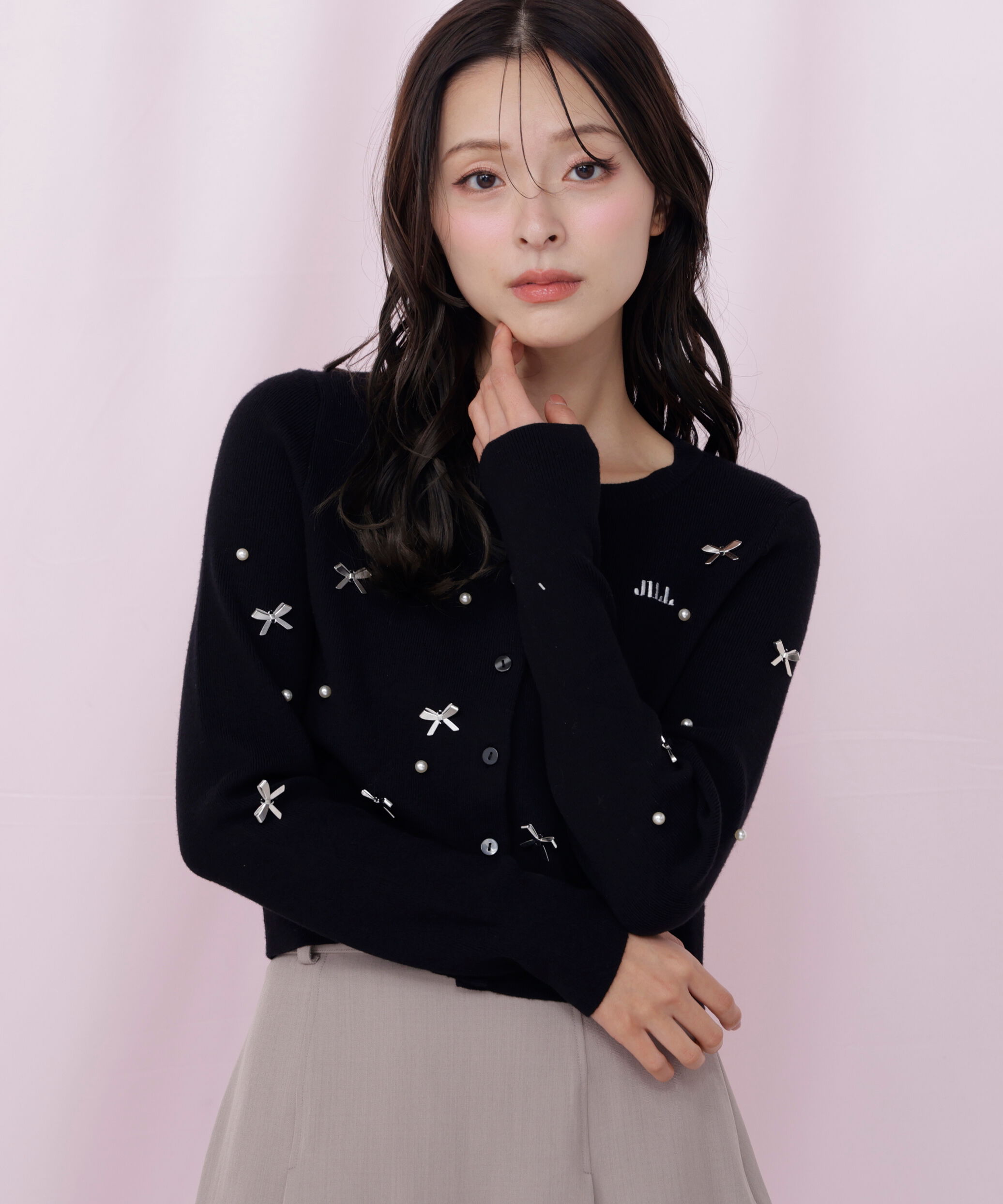  「リボントッピングカーディガン」|ニット・セーター|