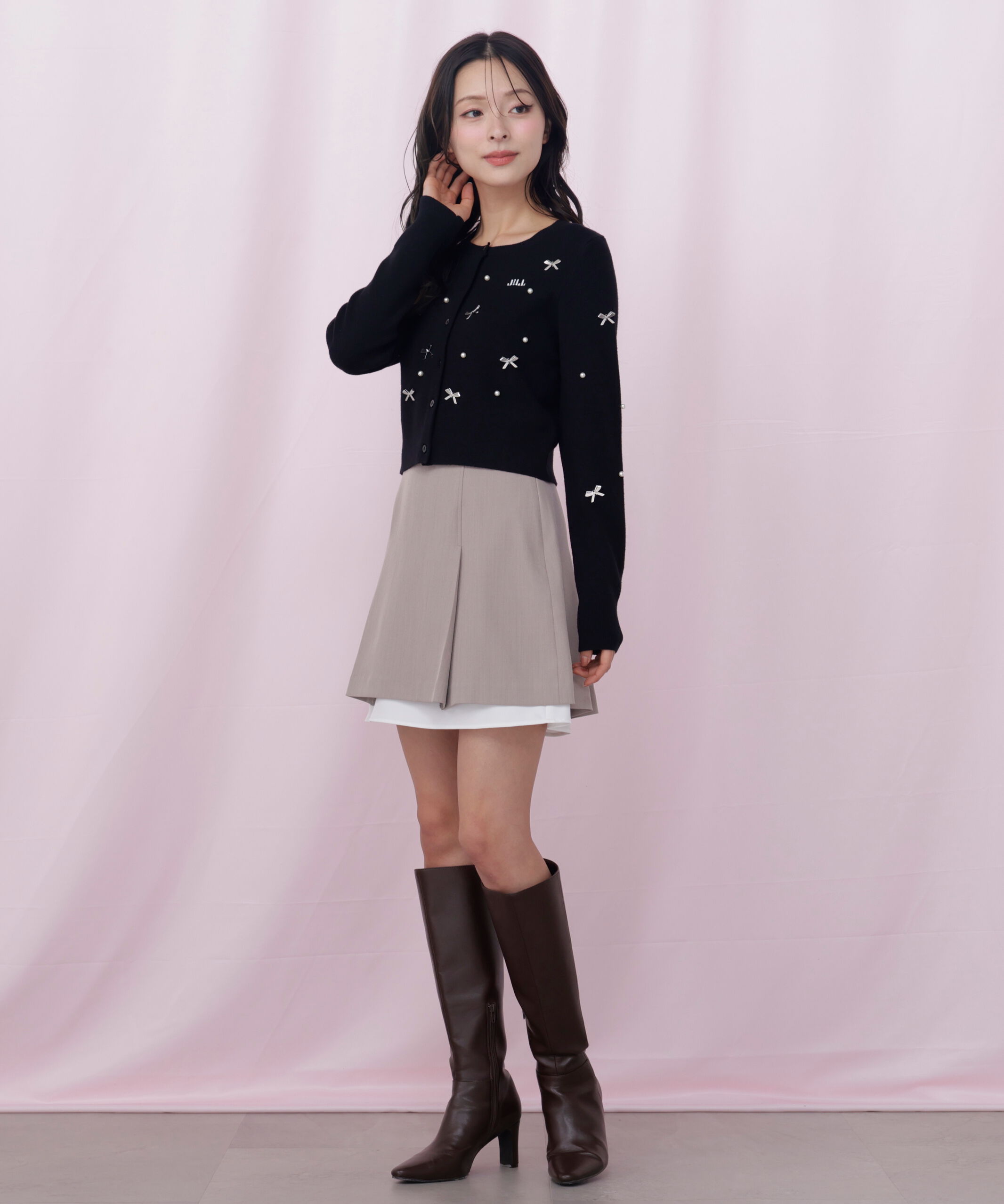  「リボントッピングカーディガン」|ニット・セーター|