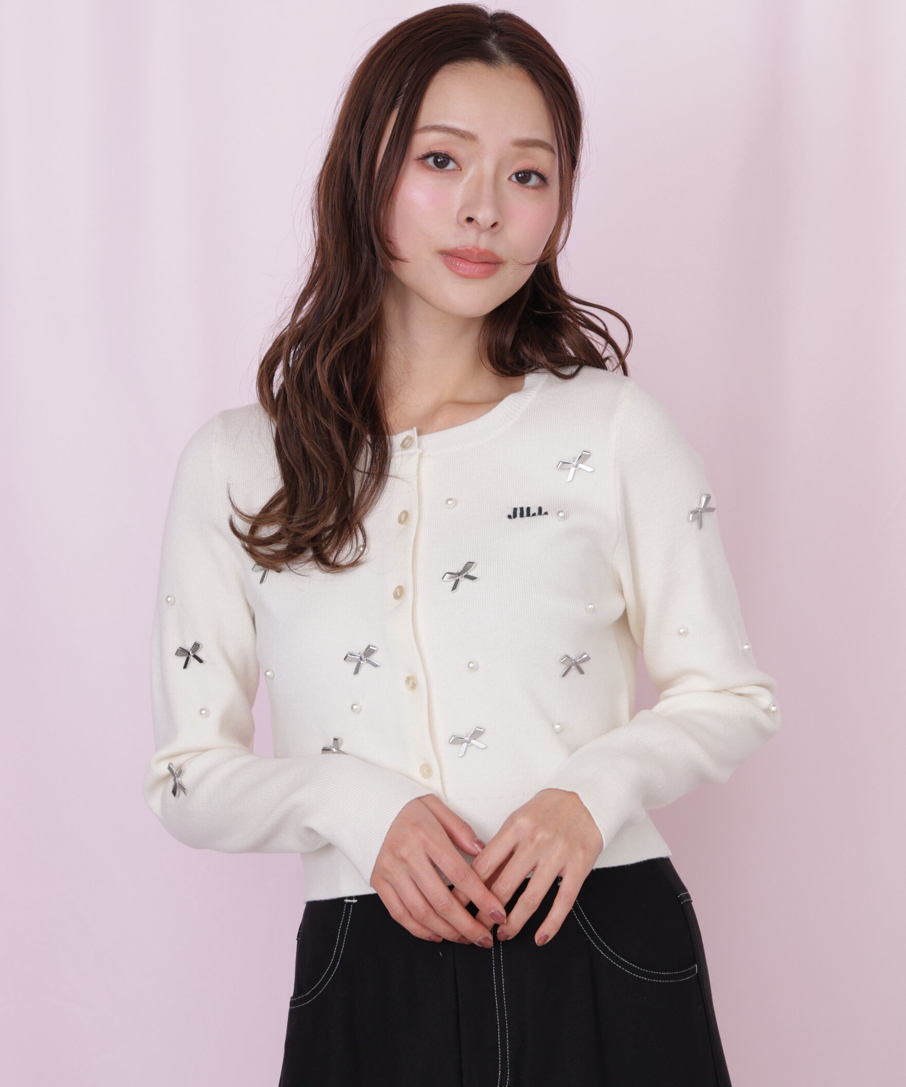  「リボントッピングカーディガン」|ニット・セーター|