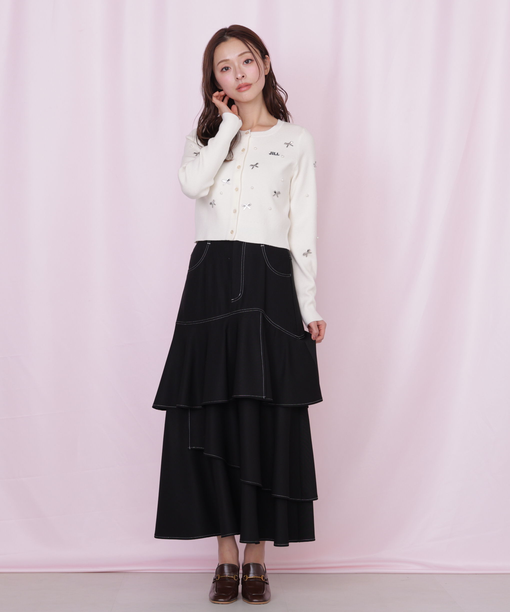  「リボントッピングカーディガン」|ニット・セーター|