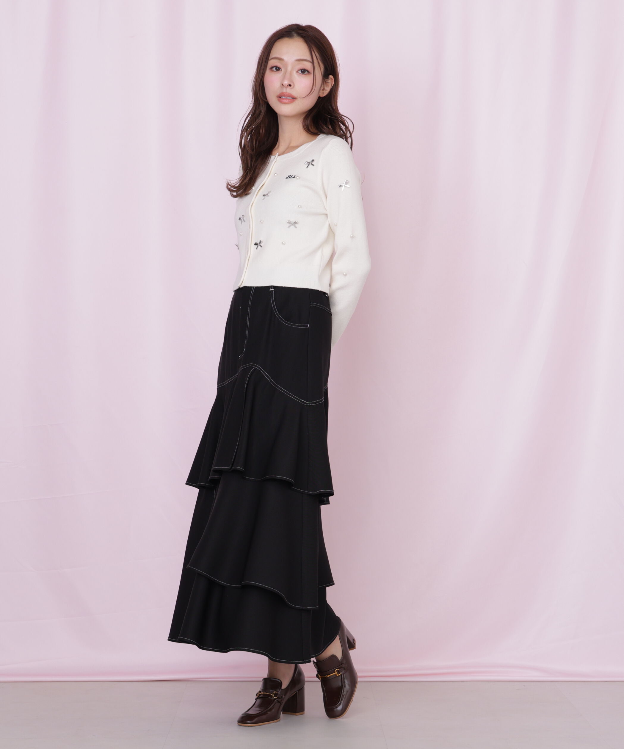  「リボントッピングカーディガン」|ニット・セーター|