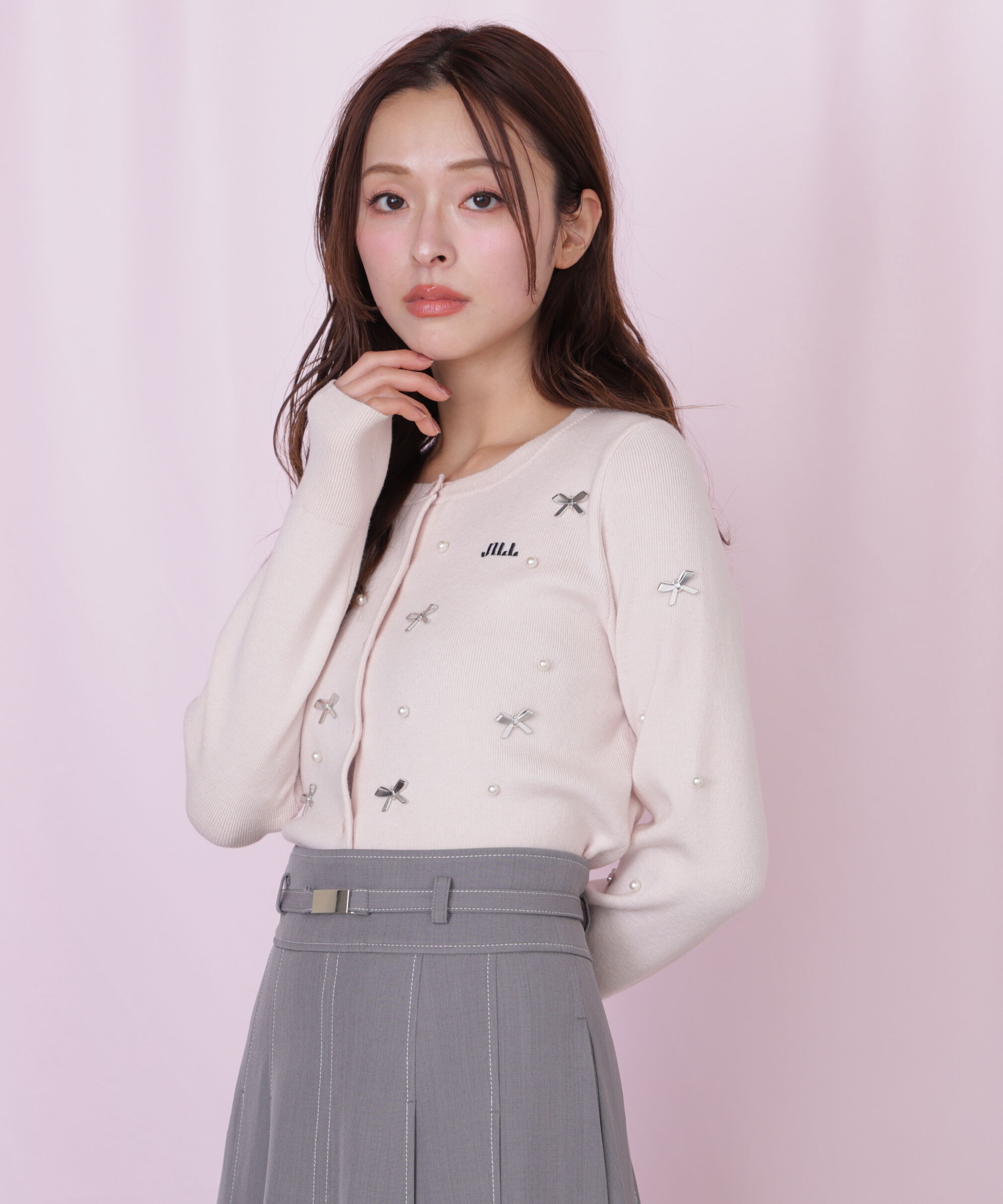  「リボントッピングカーディガン」|ニット・セーター|