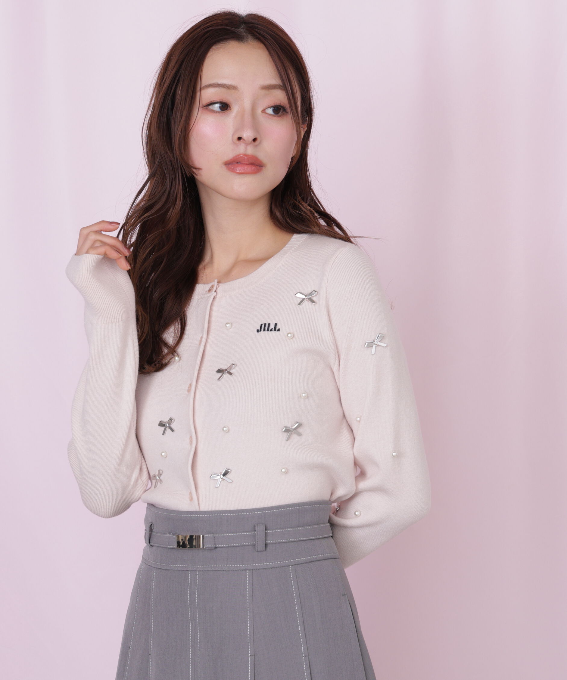  「リボントッピングカーディガン」|ニット・セーター|