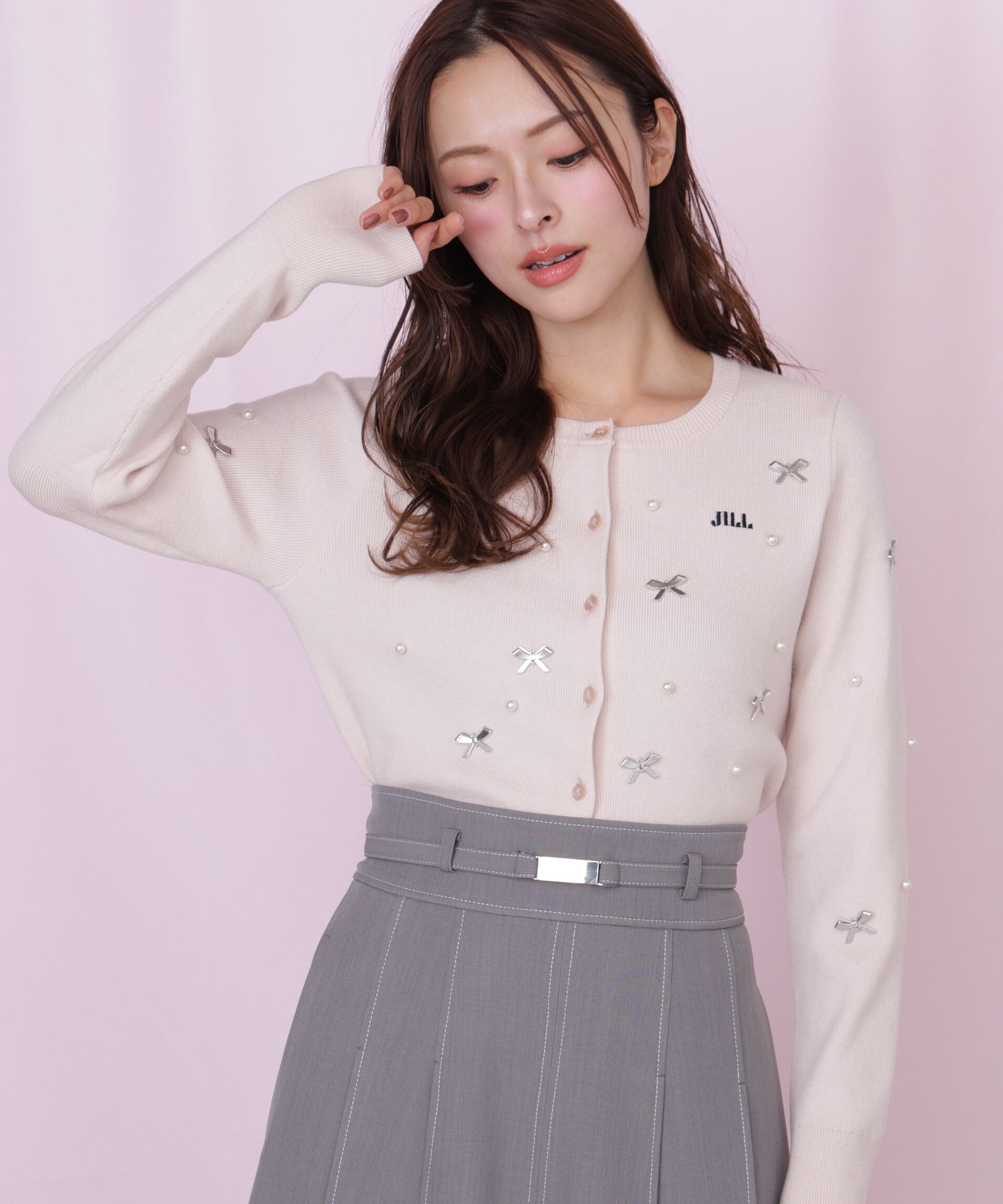  「リボントッピングカーディガン」|ニット・セーター|