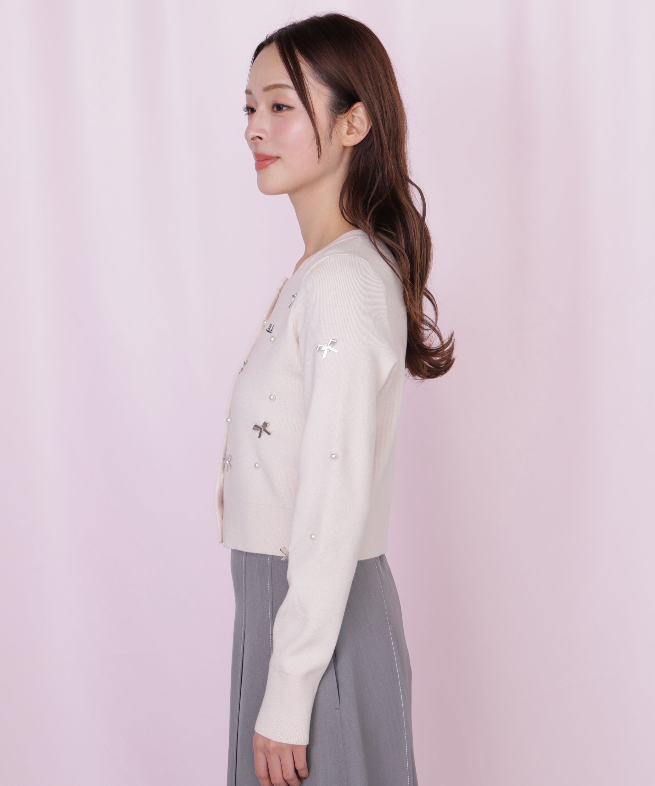  「リボントッピングカーディガン」|ニット・セーター|