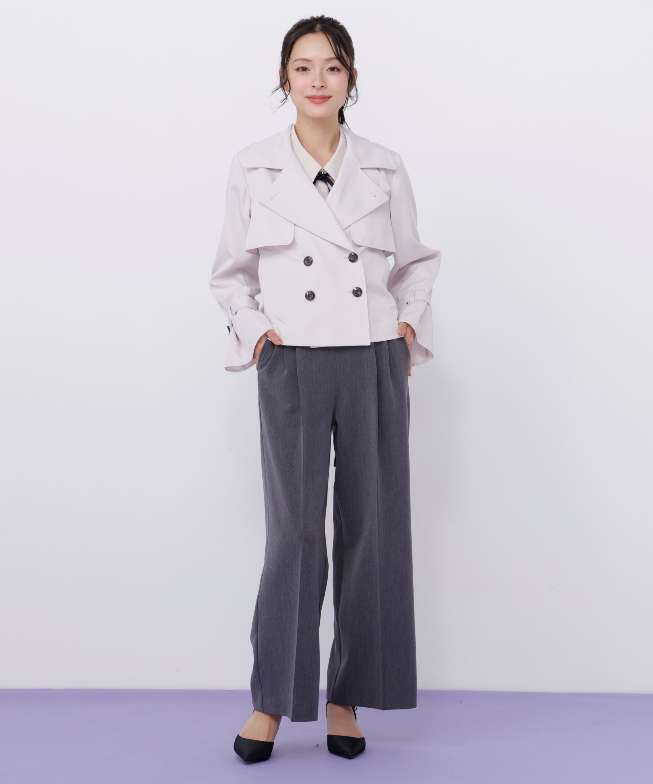  「メタル釦ストレートイージーパンツ」|その他|