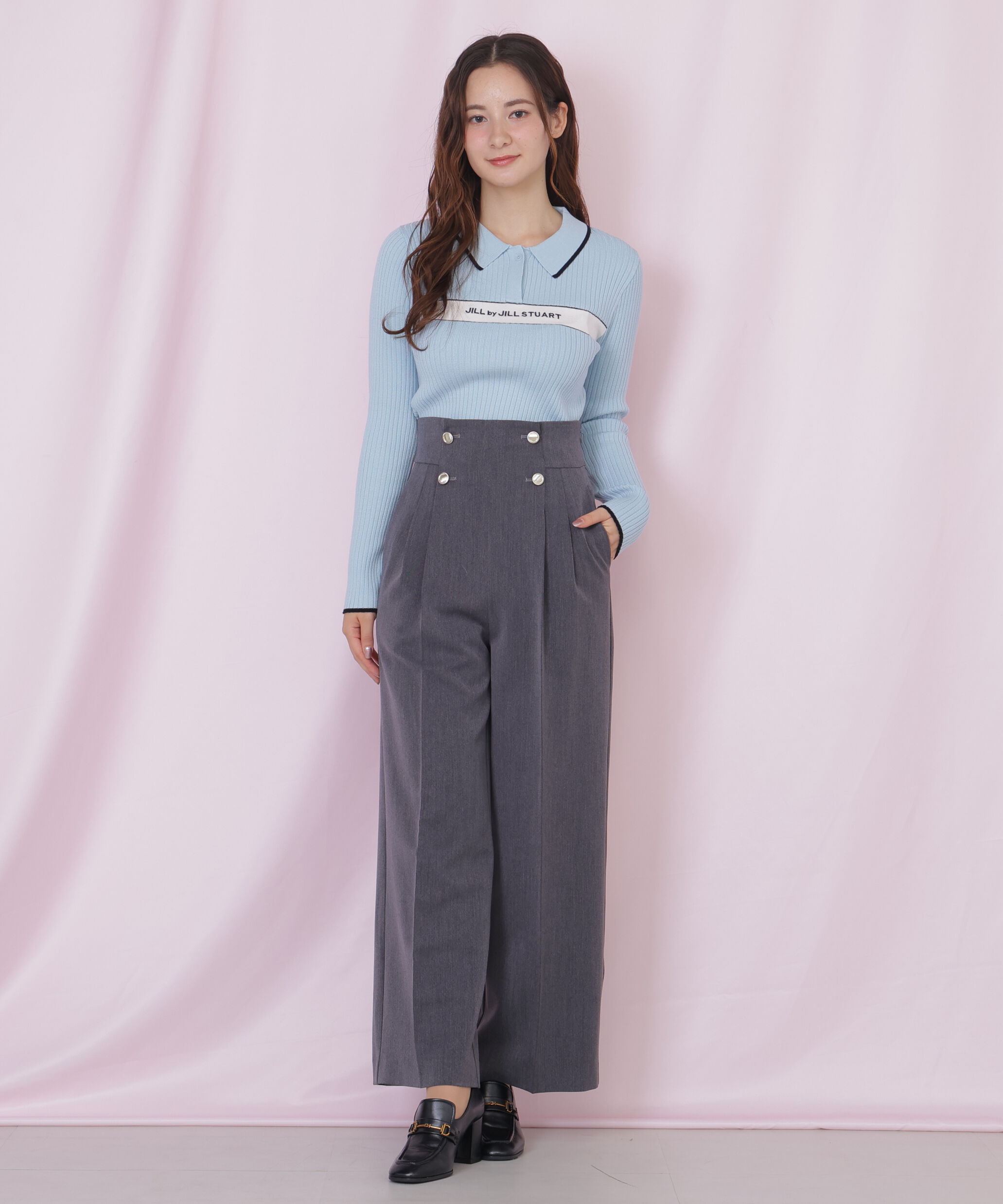  「メタル釦ストレートイージーパンツ」|その他|