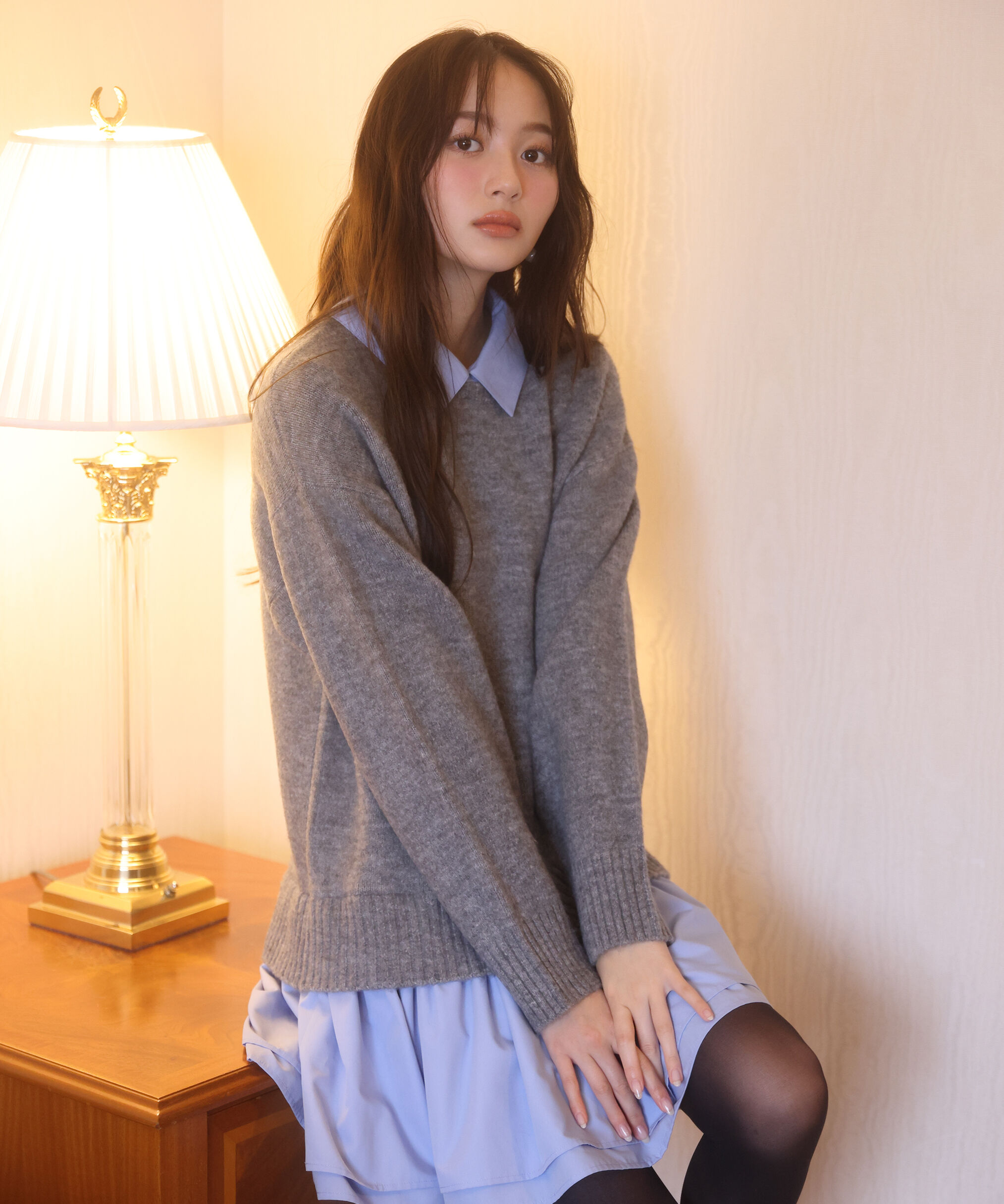 PROPORTION BODY DRESSING「《EDIT COLOGNE》レイヤードミニワンピース」|ワンピース|トップグレー 1