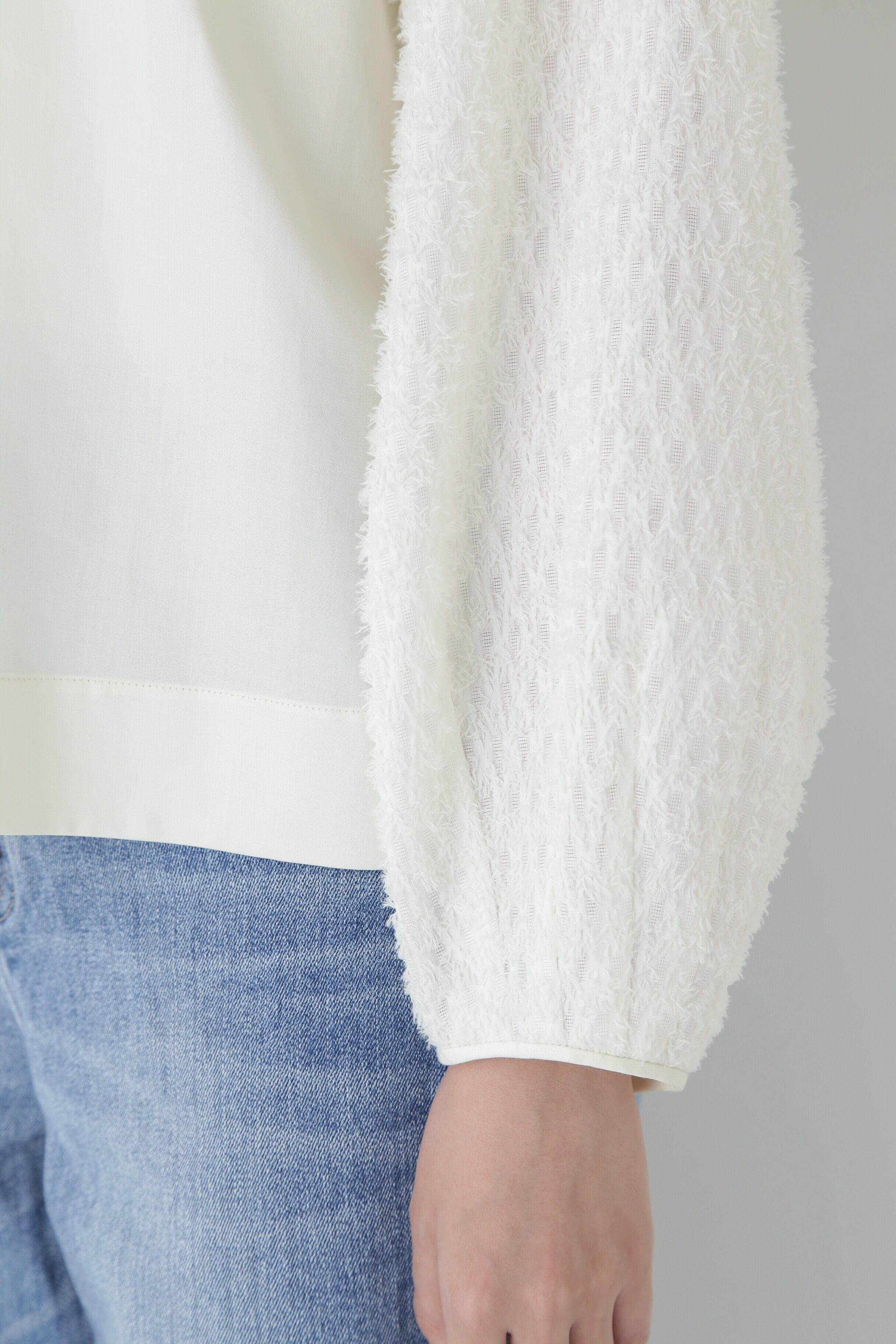  「◆カットジャカードドッキングブラウス」|シャツ・ブラウス|