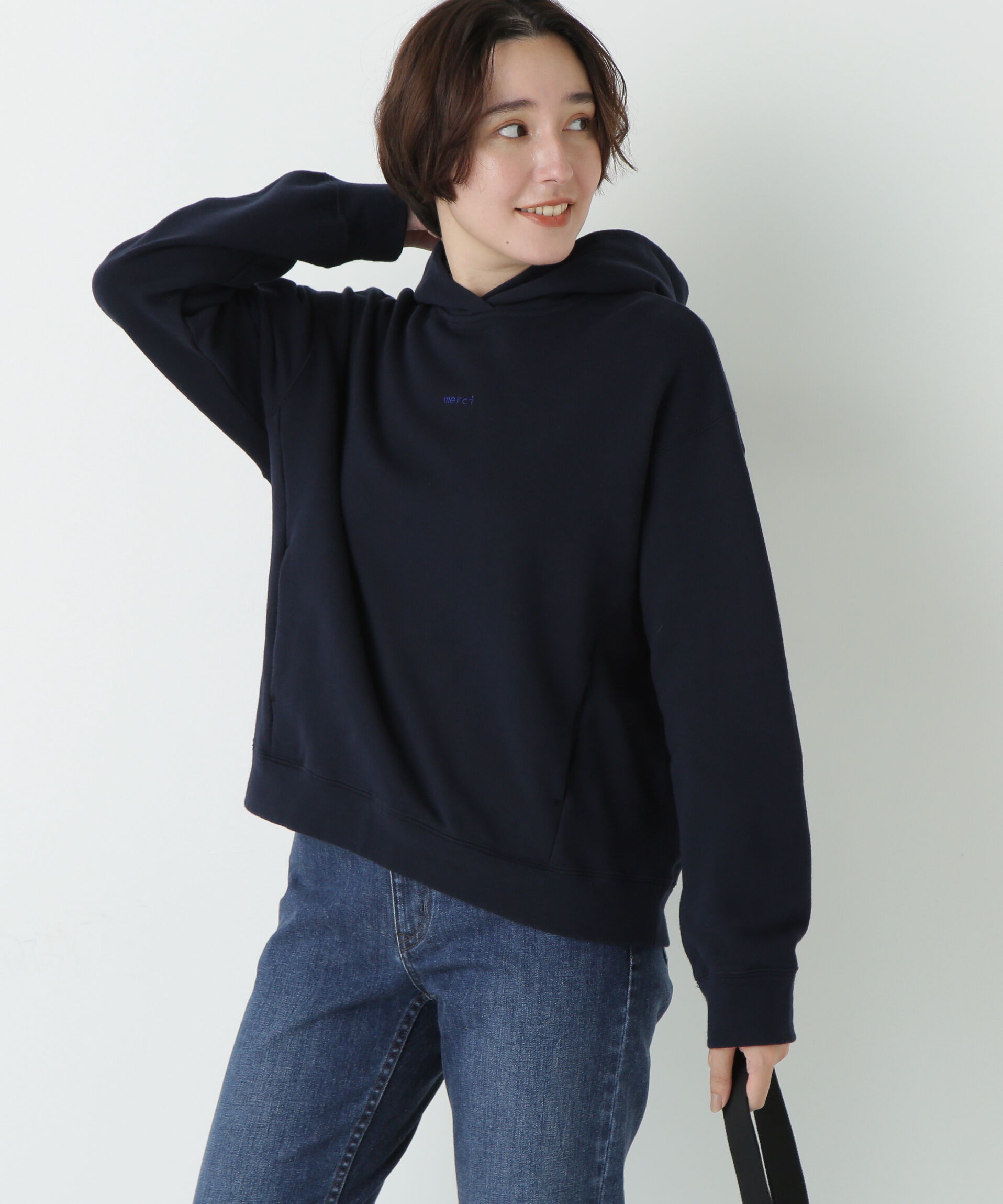  「裏毛ｍｅｒｃｉパーカー」|Tシャツ・カットソー|ネイビー