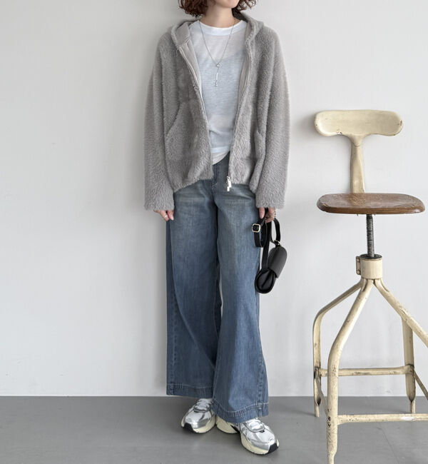 Doux archives「Ｗフェイスシャギーフーディ―ブルゾン」|ニット・セーター|