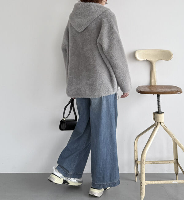 Doux archives「Ｗフェイスシャギーフーディ―ブルゾン」|ニット・セーター|