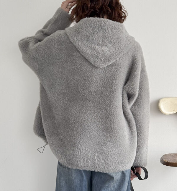 Doux archives「Ｗフェイスシャギーフーディ―ブルゾン」|ニット・セーター|