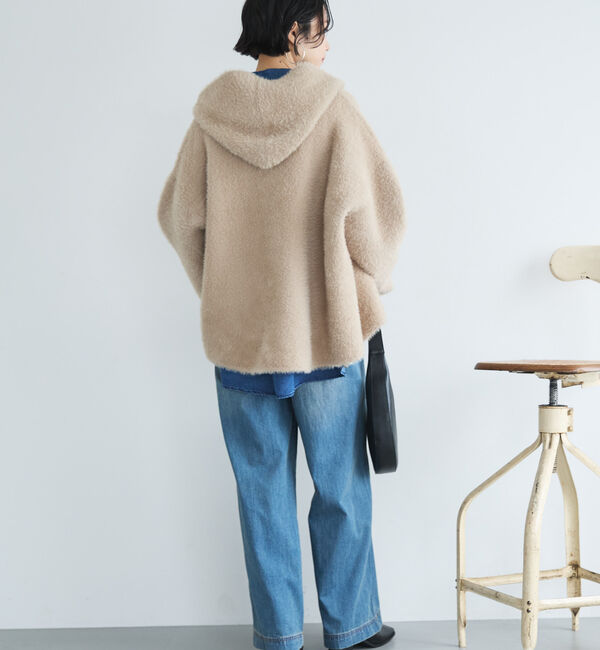 Doux archives「Ｗフェイスシャギーフーディ―ブルゾン」|ニット・セーター|
