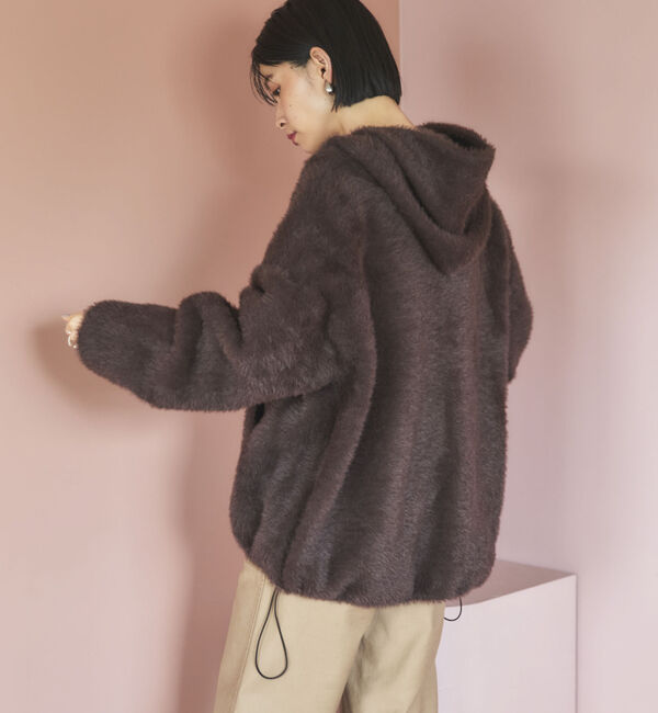 Doux archives「Ｗフェイスシャギーフーディ―ブルゾン」|ニット・セーター|