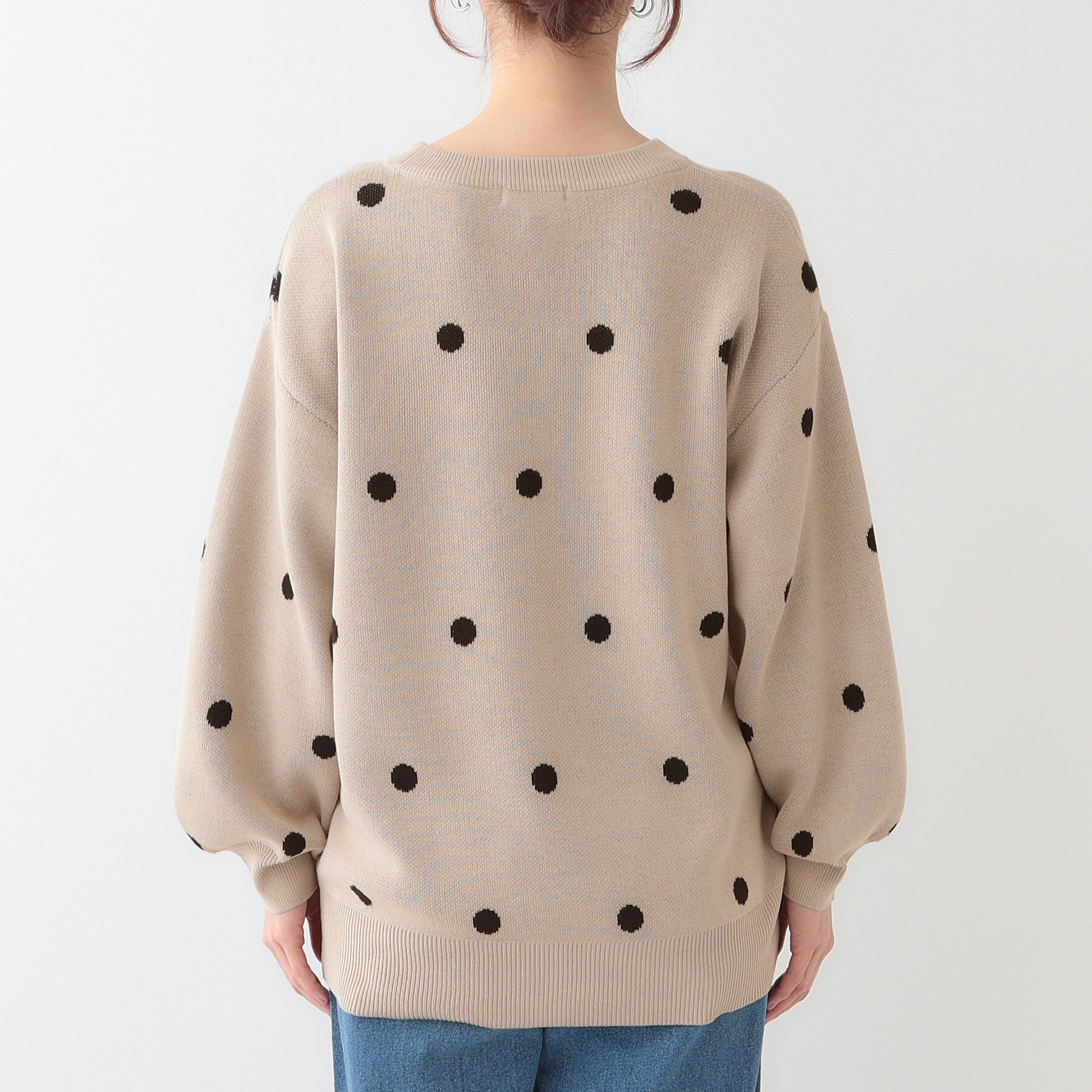 SHOO･LA･RUE「【S-LL】ドット柄が目を惹く ゆったりニット」|ニット・セーター|
