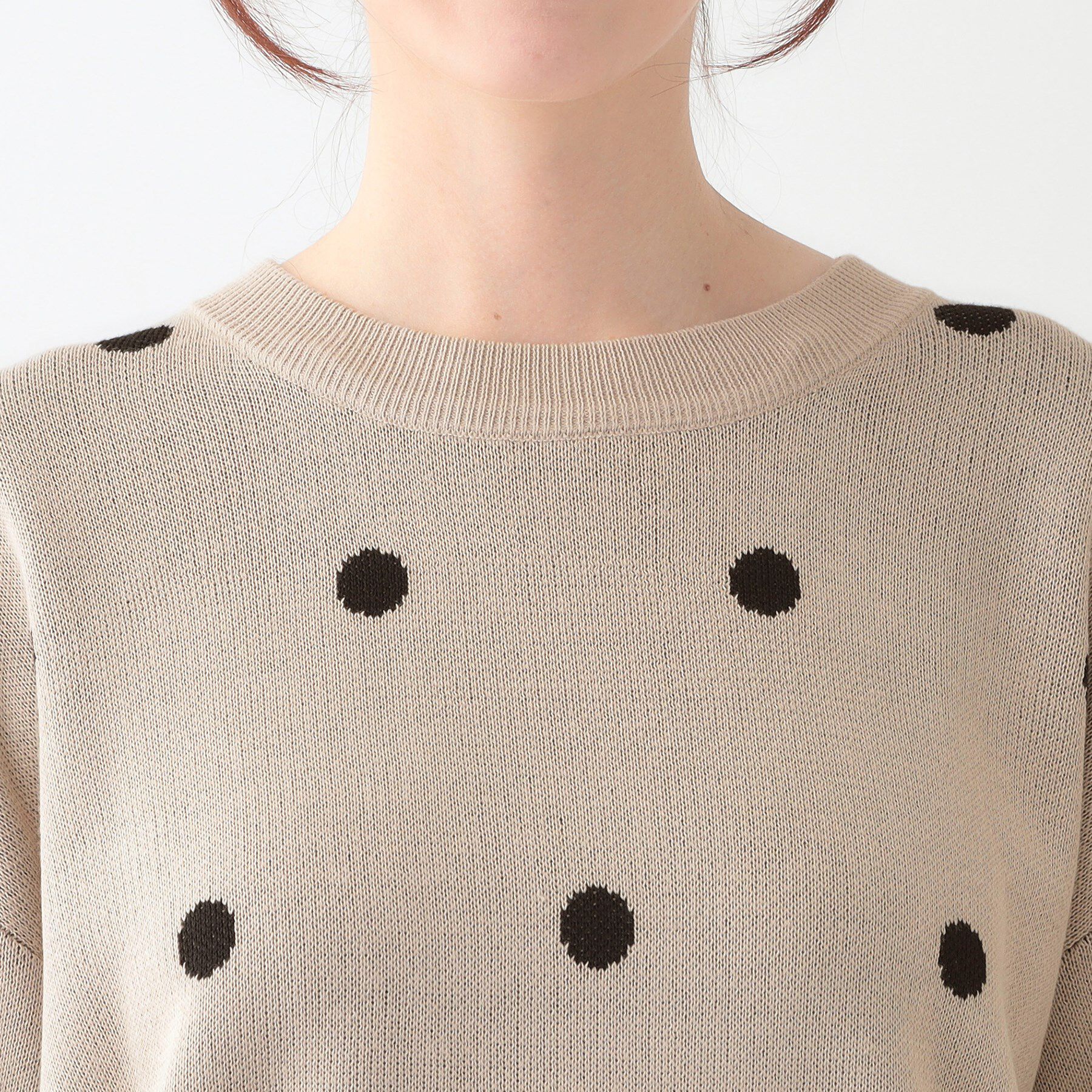 SHOO･LA･RUE「【S-LL】ドット柄が目を惹く ゆったりニット」|ニット・セーター|