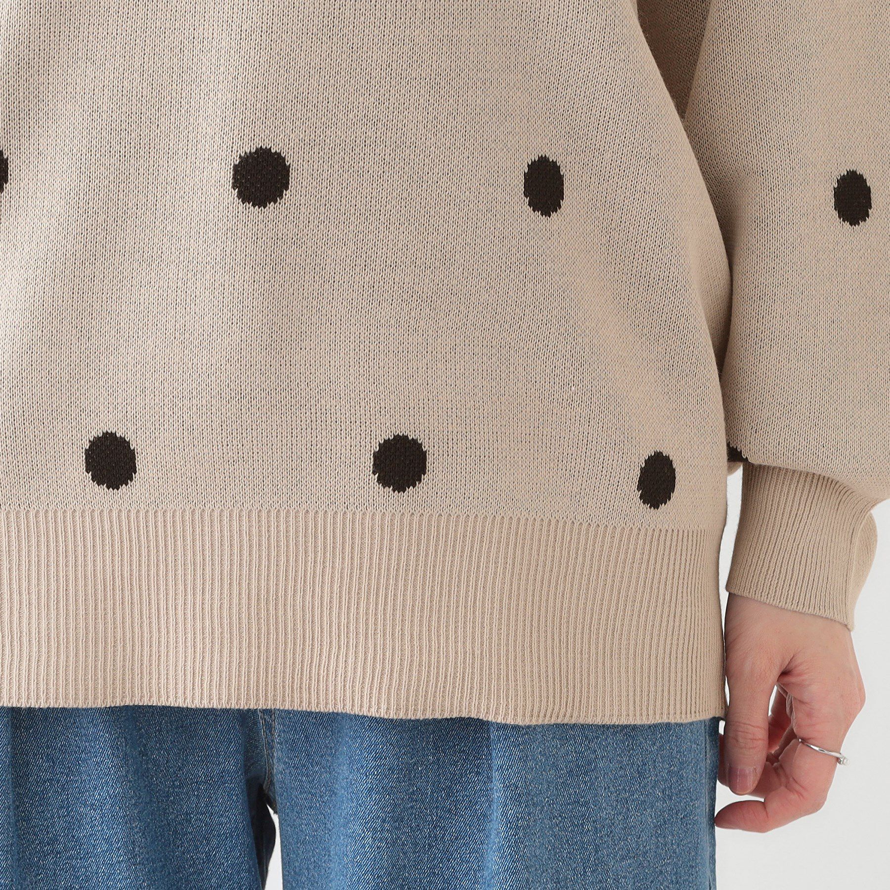 SHOO･LA･RUE「【S-LL】ドット柄が目を惹く ゆったりニット」|ニット・セーター|