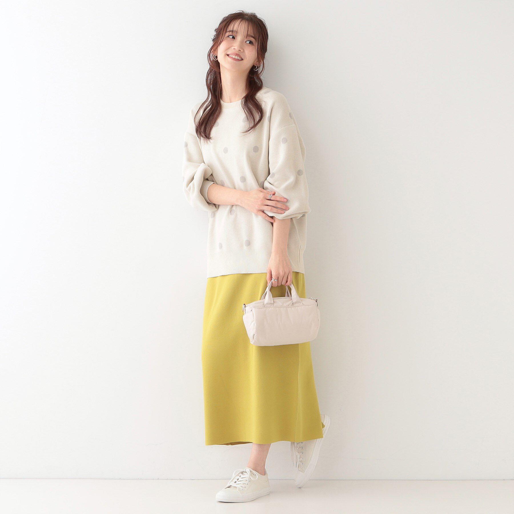 SHOO･LA･RUE「【S-LL】ドット柄が目を惹く ゆったりニット」|ニット・セーター|