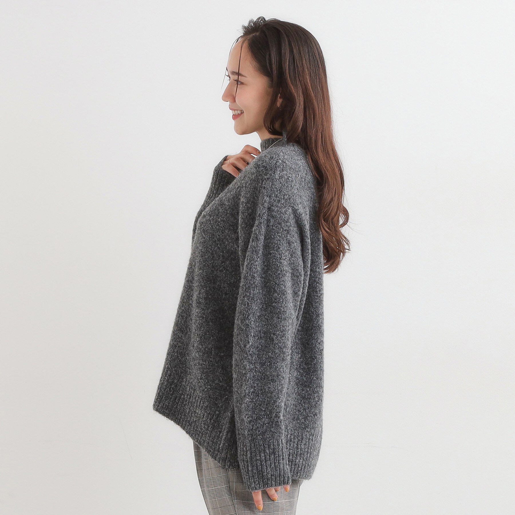 SHOO･LA･RUE「【洗濯機可/S-LL】インせず着られる ふわふわハイネックニット」|ニット・セーター|